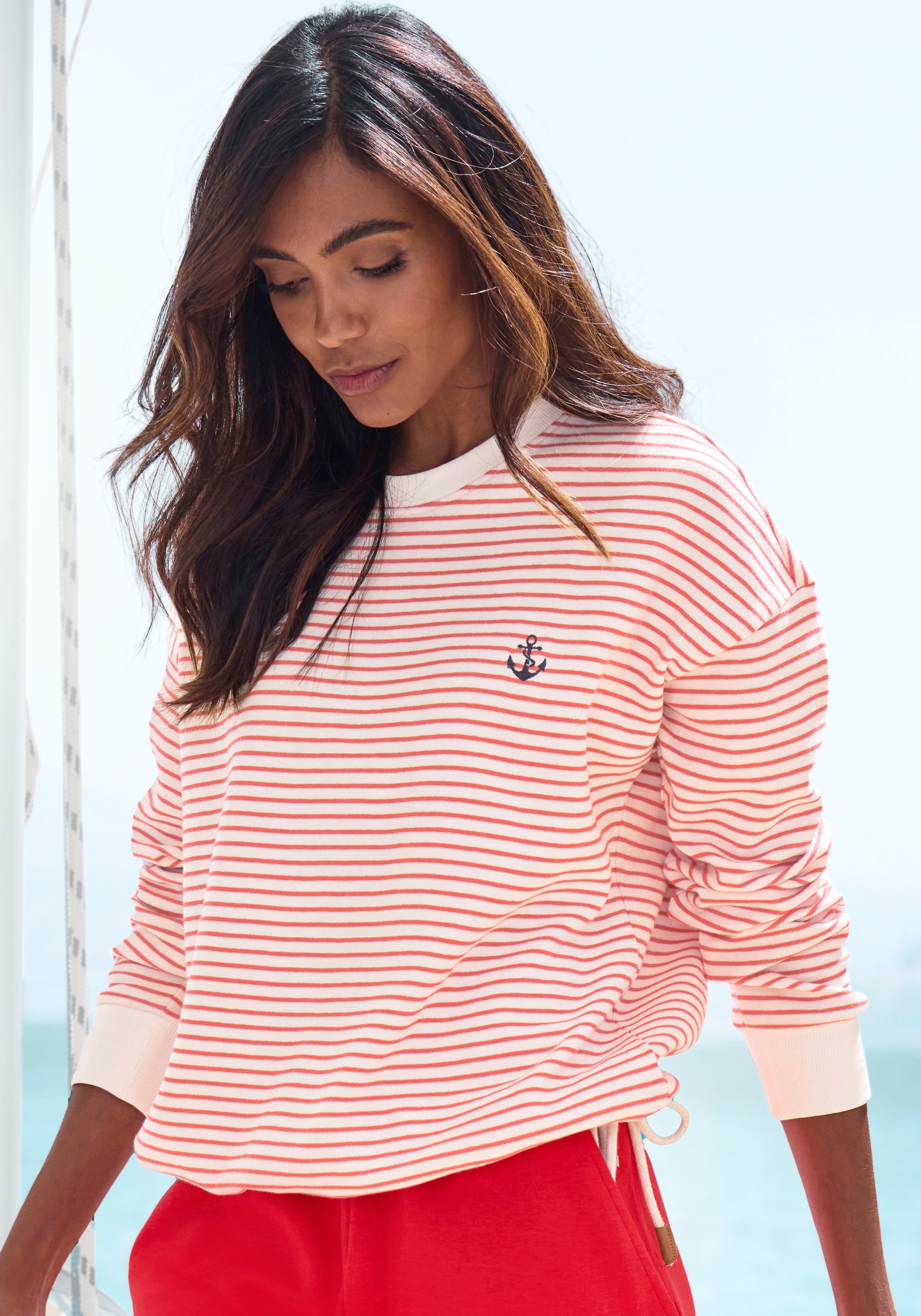 H.I.S Sweatshirt mit Kordelzug am Saum, Loungewear