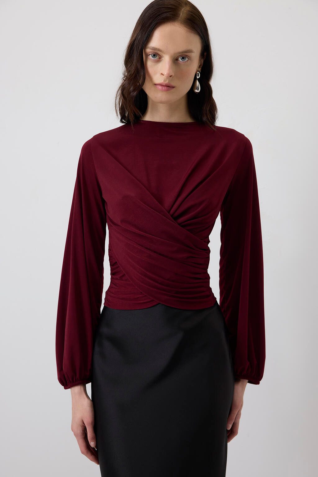 touche prive Langarmbluse DRAPIERTE BLUSE