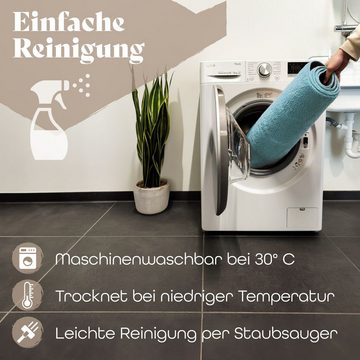 Teppich Wohnzimmer Kurzflor Einfarbig Modernes Design Waschbar, TT Home, Läufer, Höhe: 14 mm