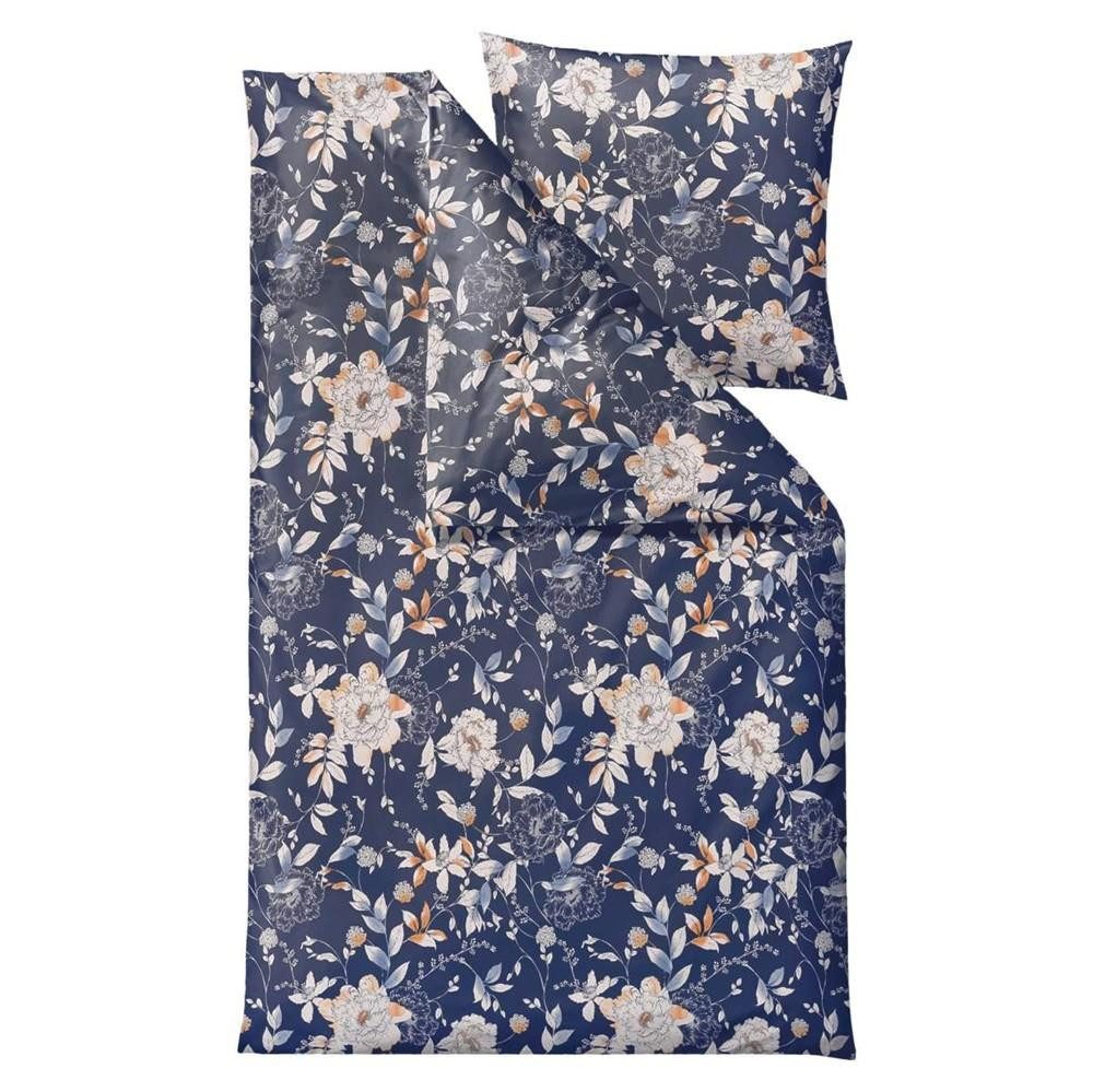 Södahl Bettwäsche Garden Bloom II, Bio-Baumwolle Satin, 2 teilig, 135x200cm, skandinavischer Blumenlook, Bio-Baumwolle Satin