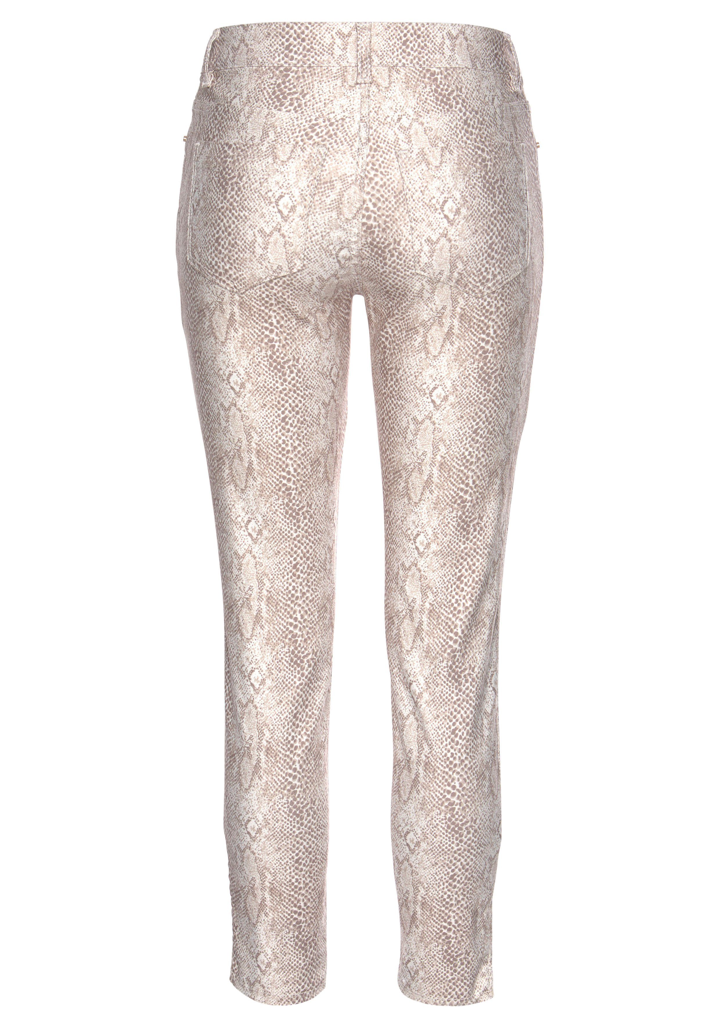 LASCANA 7/8-Jeggings mit Animalprint, Stretch-Denim, Slim-Fit-Form, günstig online kaufen