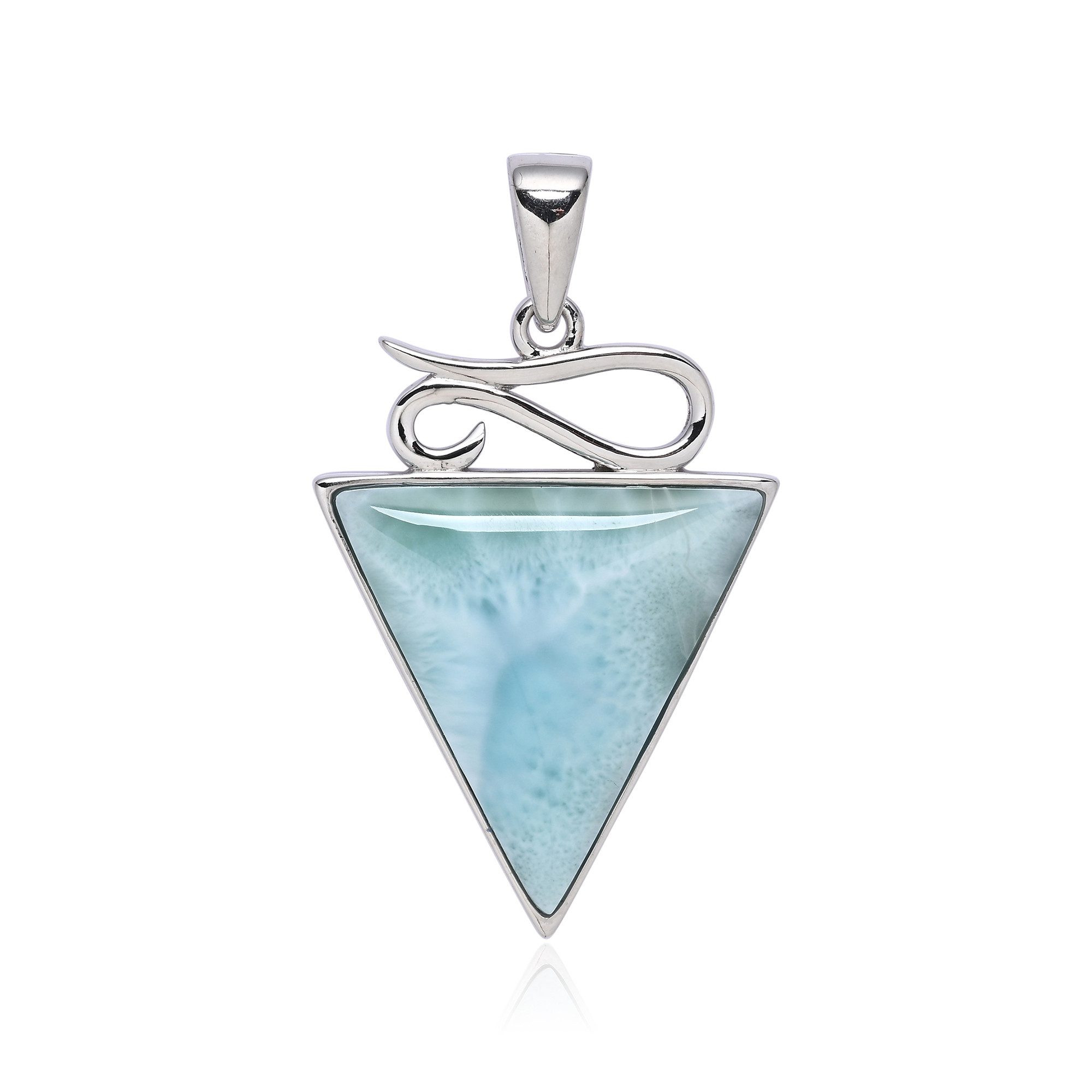 Kettenanhänger Trilliant Larimar-Anhänger, Rhodium Silber