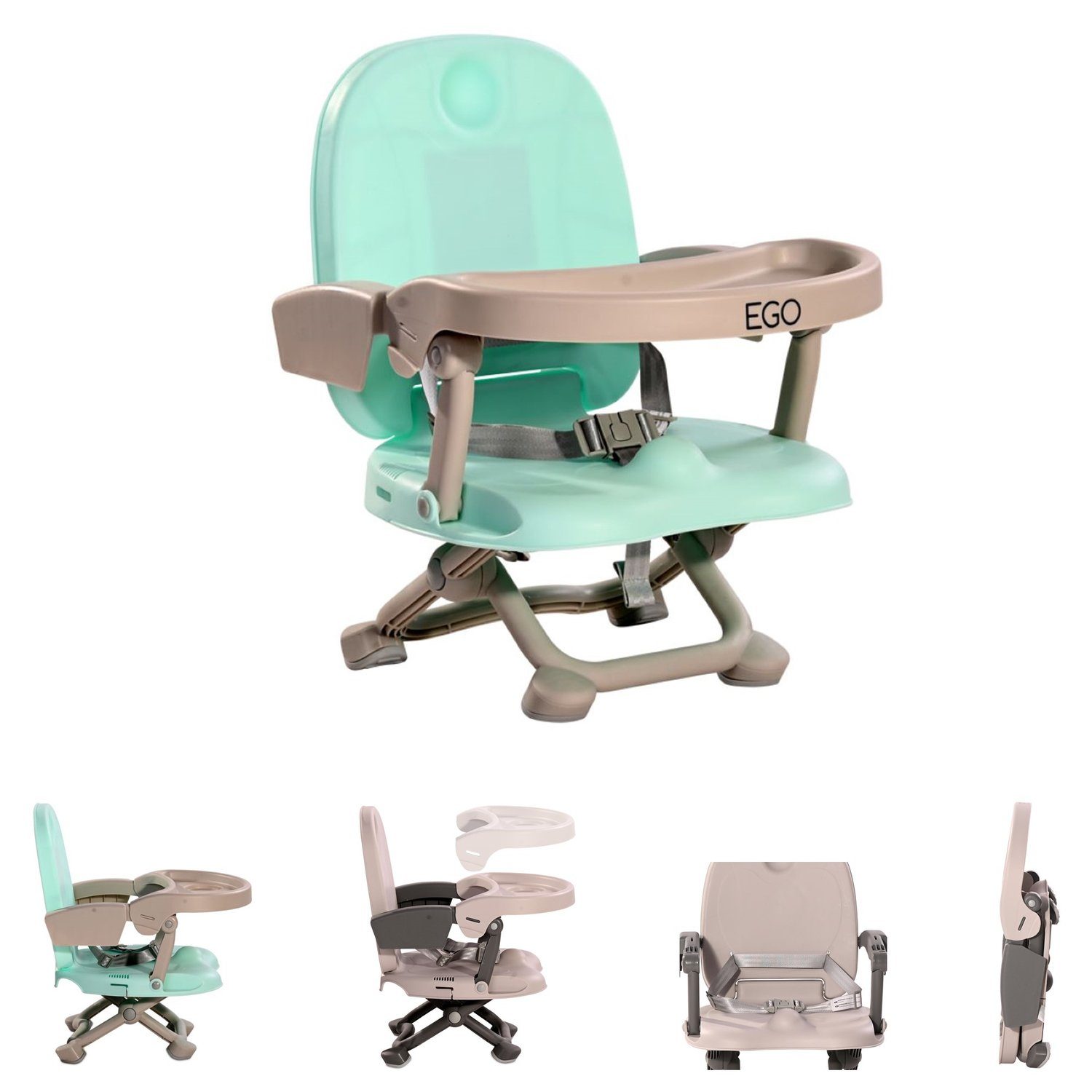 Boostersitz Tisch 2 grün Kinderstuhl Sitzerhöhung Ego in Lorelli klappbar abnehmbar 1, Stuhl