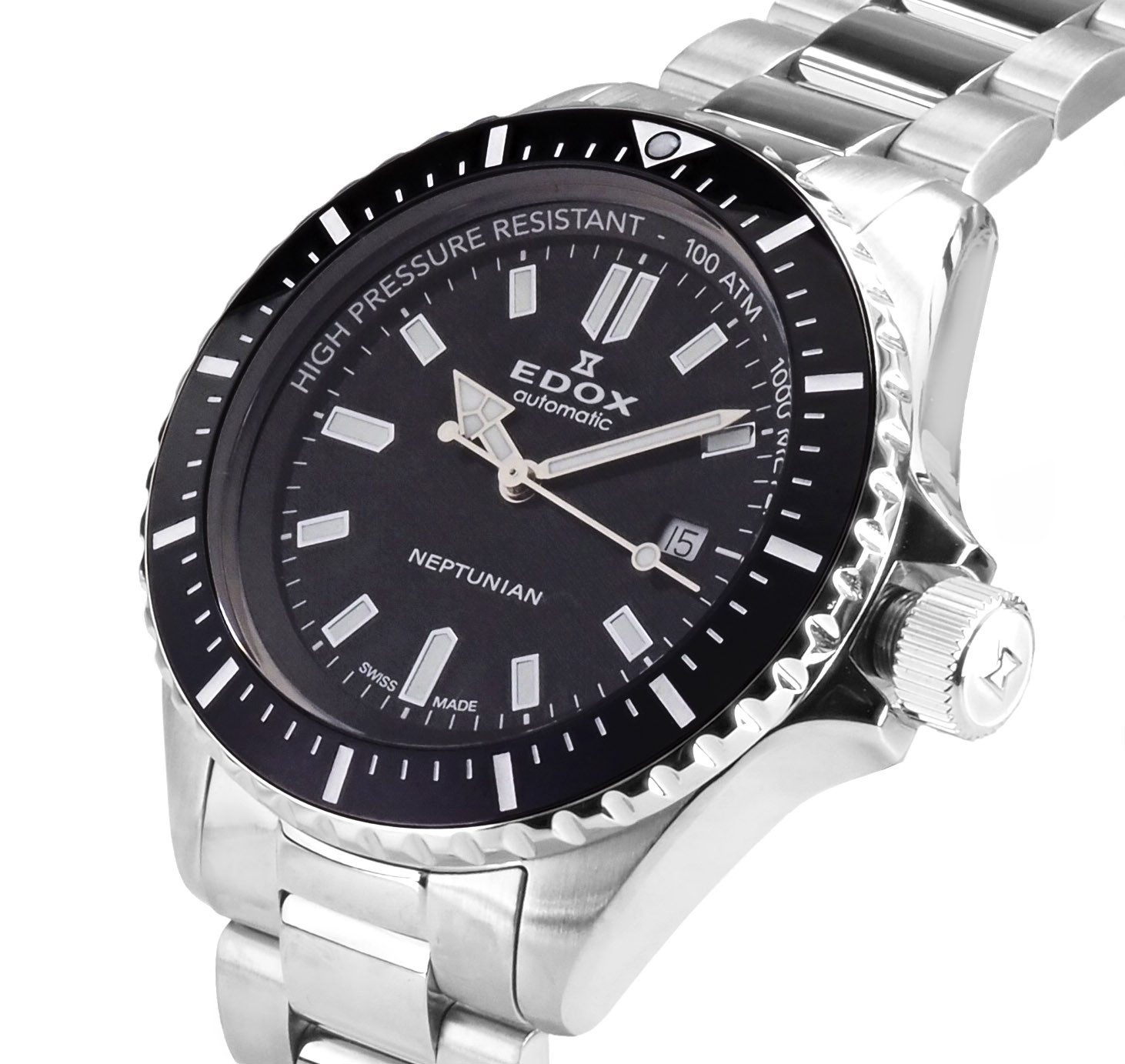 Edox Schweizer Uhr Automatik Herren Uhr 80120 3NM NIN Skydiver Neptunian Skydiver Neptunian, Waterresistant : 100 ATM