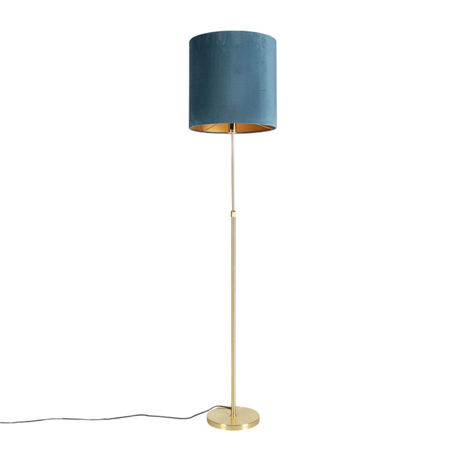 Qazqa Stehlampe Parte fl, ohne Leuchtmittel, E27, Blau, Klassisch / Antik, Stahl, 1-flammig