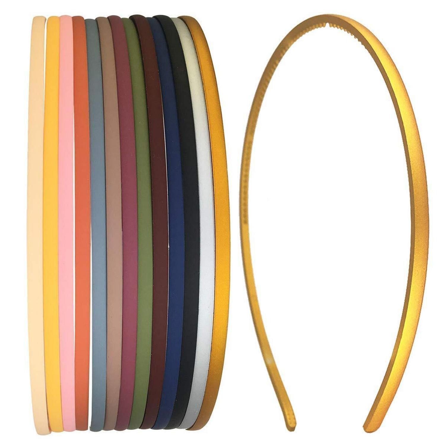 LuxusKollektion Haarband 13 dünne Haarbänder Mädchen Frauen 4 mm Stirnbänder Zähnen Kinder