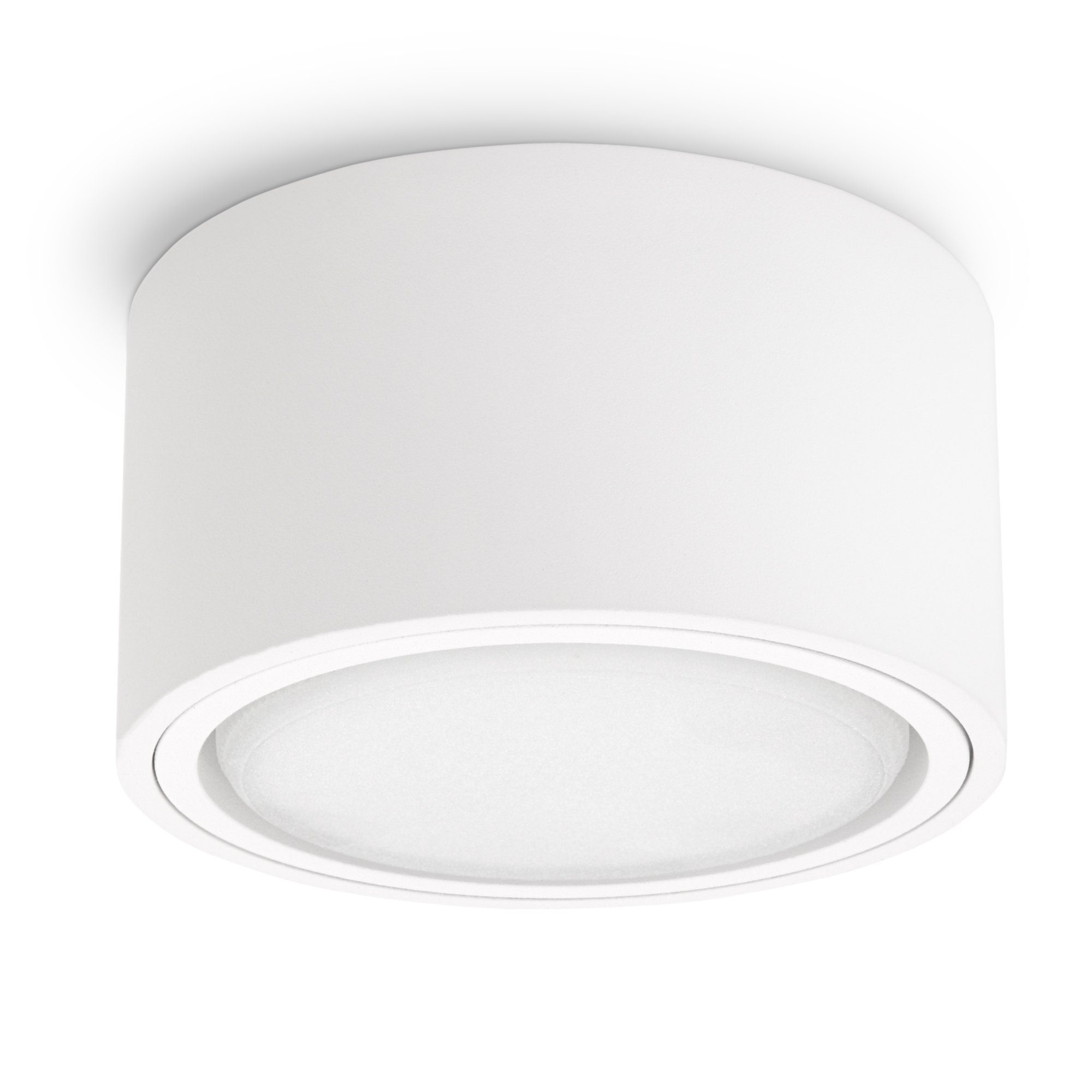 SSC-LUXon Aufbauleuchte CELI-X Aufbauleuchte flach mit dimmbar GX53 weiss Warmweiß LED rund 6,5W