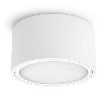 SSC-LUXon Aufbauleuchte Flacher LED Aufbaustrahler CELI-X in rund & matt weiss mit LED GX53, Warmweiß