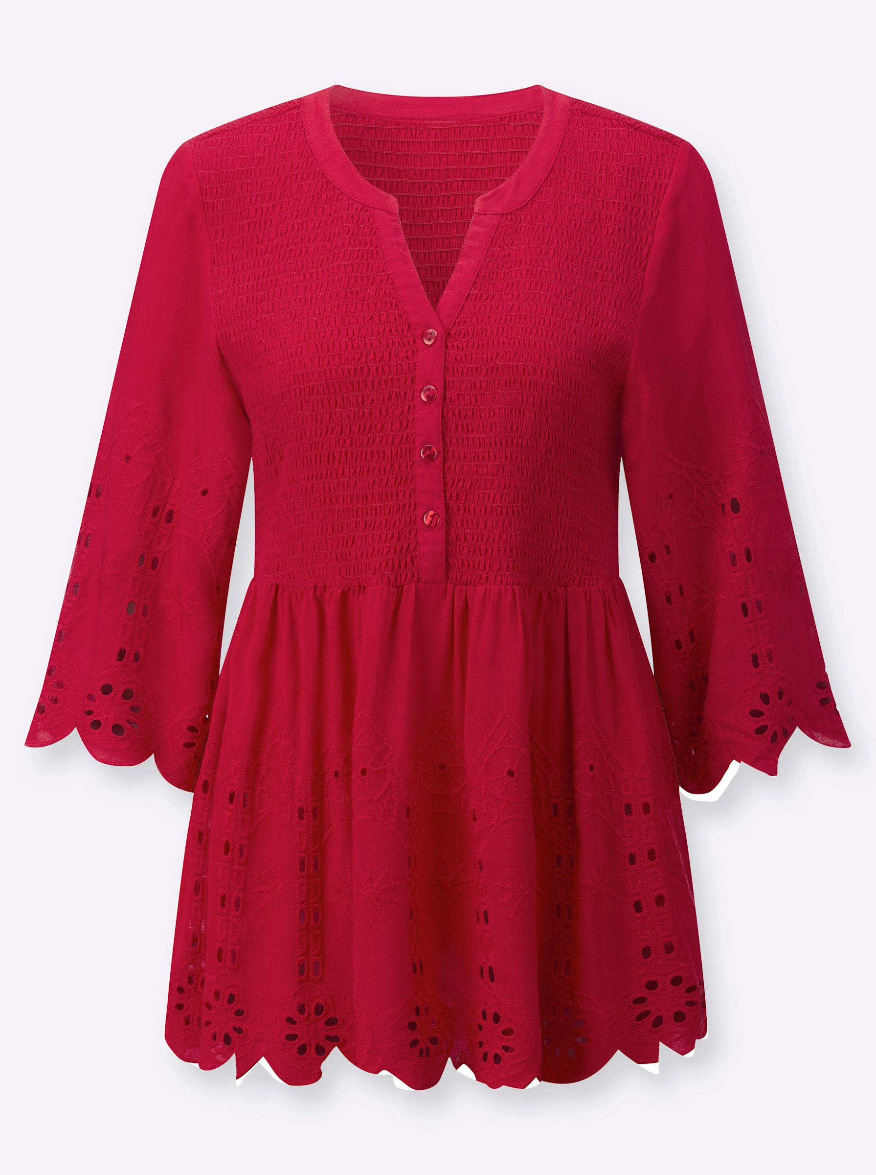 Witt Klassische Bluse Spitzen-Bluse 3/4-Arm