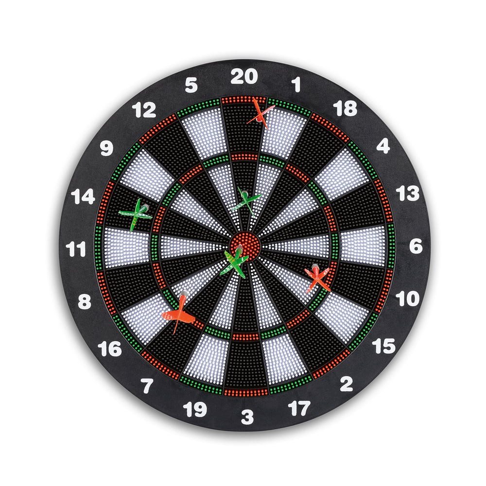 Dartscheibe DoYourDart 180 Fun Dartscheibe mit 6 Sicherheitspfeilen, Kunststoff