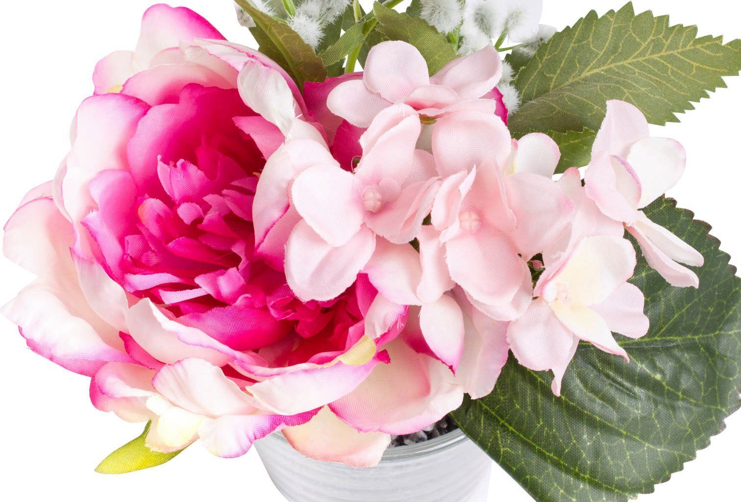 Künstliche Zimmerpflanze »Pfingstrosen-Hortensien-Arrangement« Pfingstrose, Botanic-Haus, Höhe 15 cm-kaufen