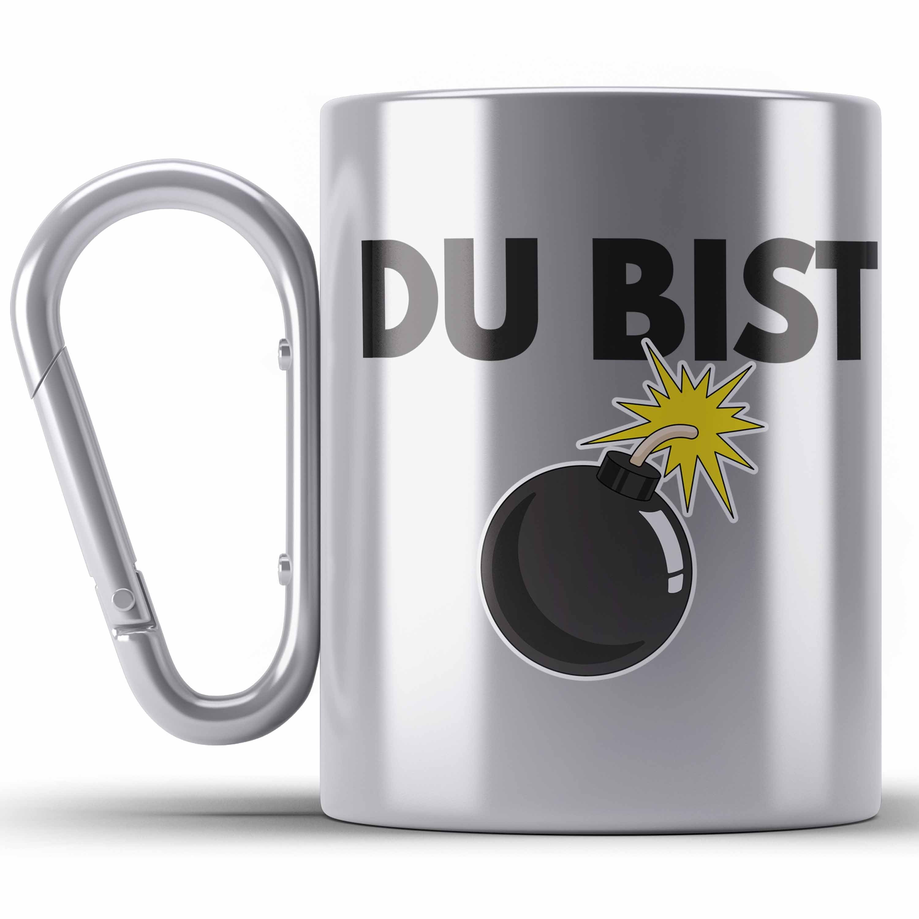 Trendation Thermotasse Du Bist Bombe Lustige Edelstahl Tasse mit Spruch