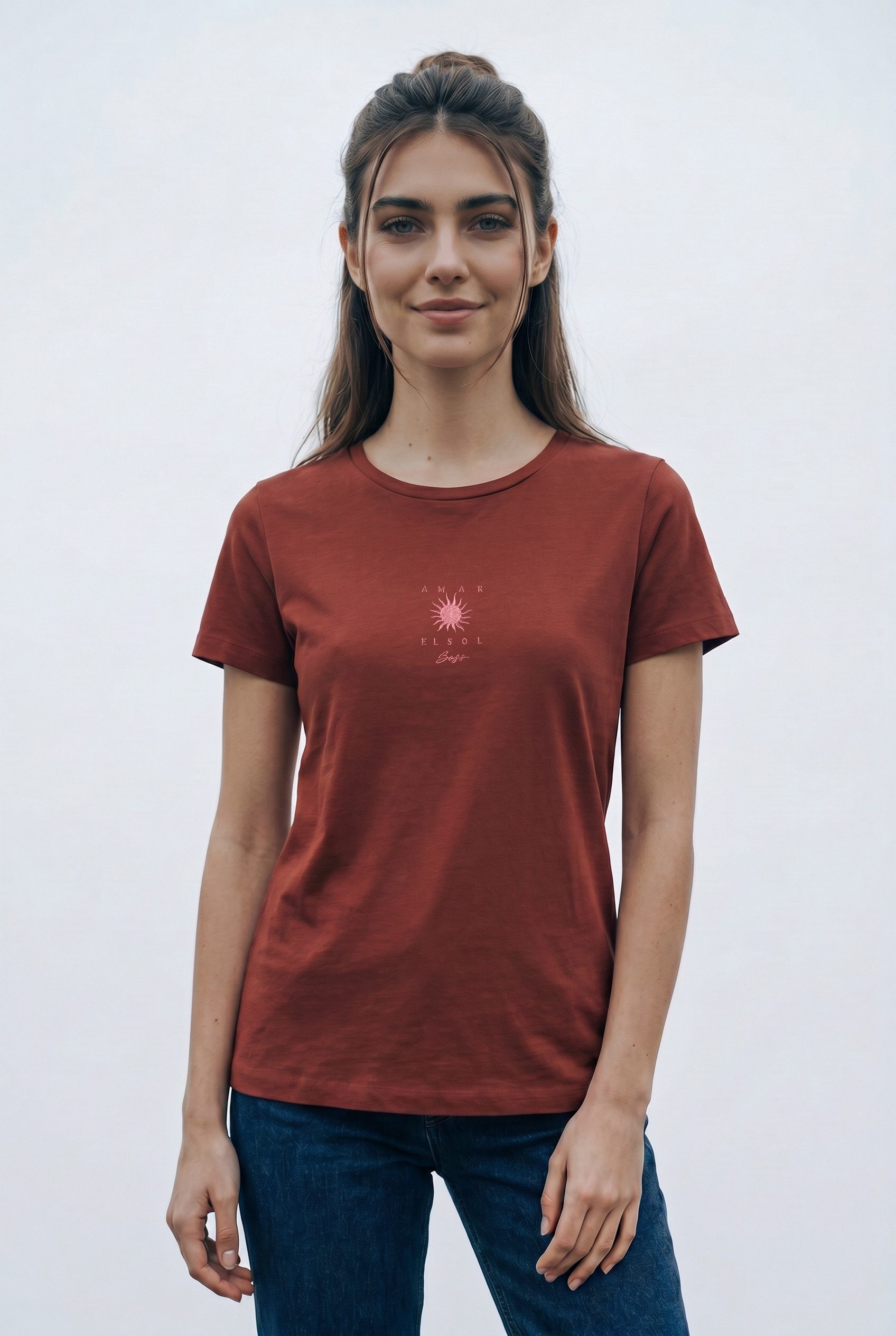 BOSS ORANGE T-Shirt Elove Premium Damenmode im Slim Fit, bestickt