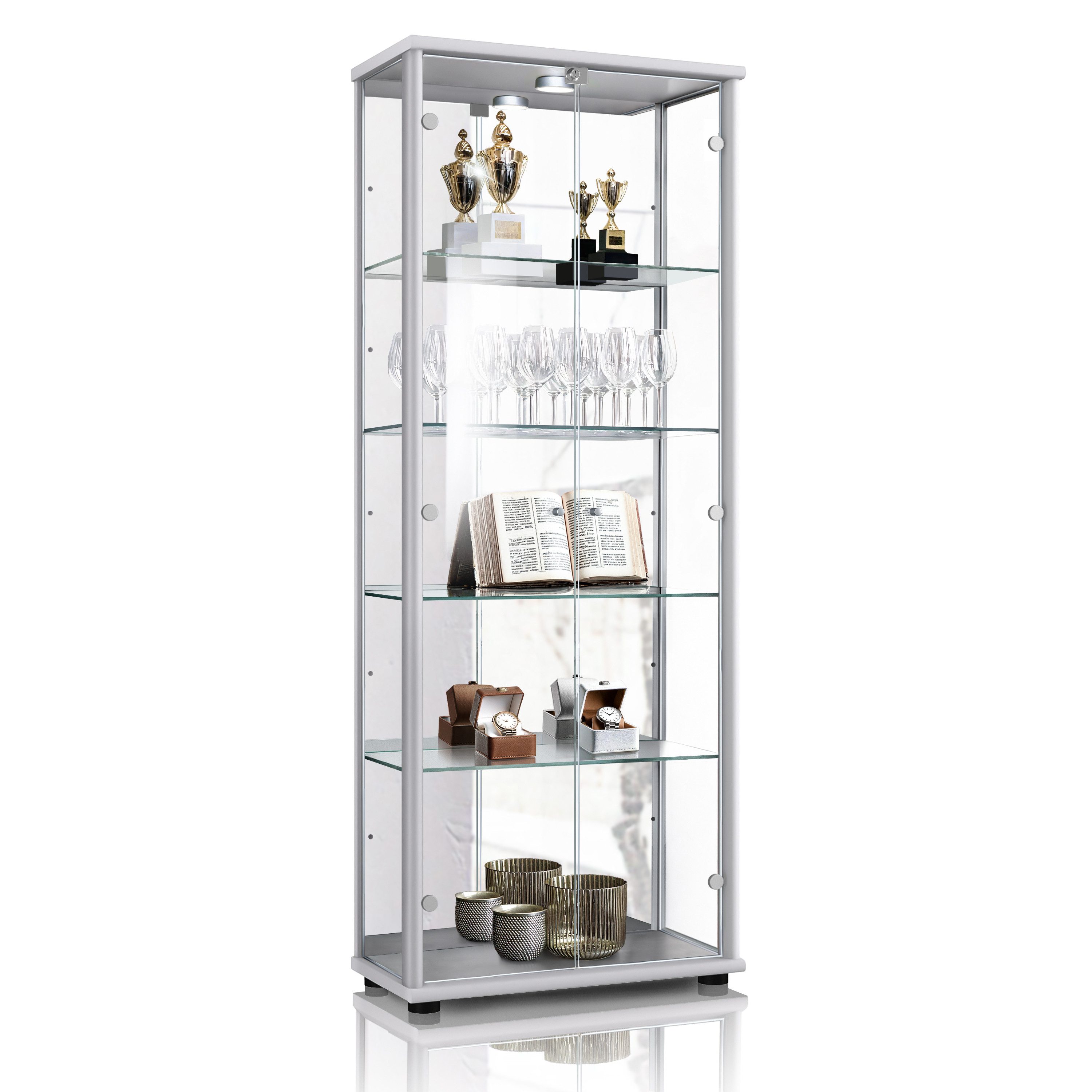 K-Möbel Glasvitrine C1084 (Glasvitrine (176x67x33 cm) günstig online kaufen