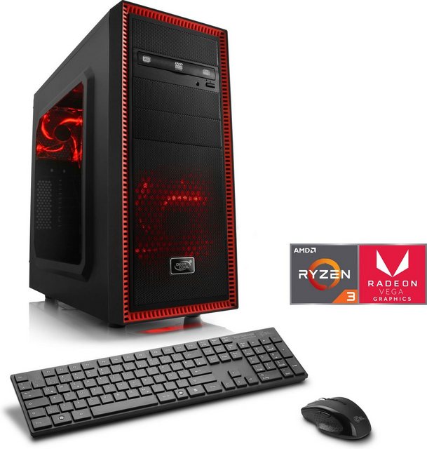 CSL Sprint V8846 Gaming-PC (AMD Ryzen 3 3200G, Radeon Vega 8, 8 GB RAM, 500 GB SSD, Luftkühlung)