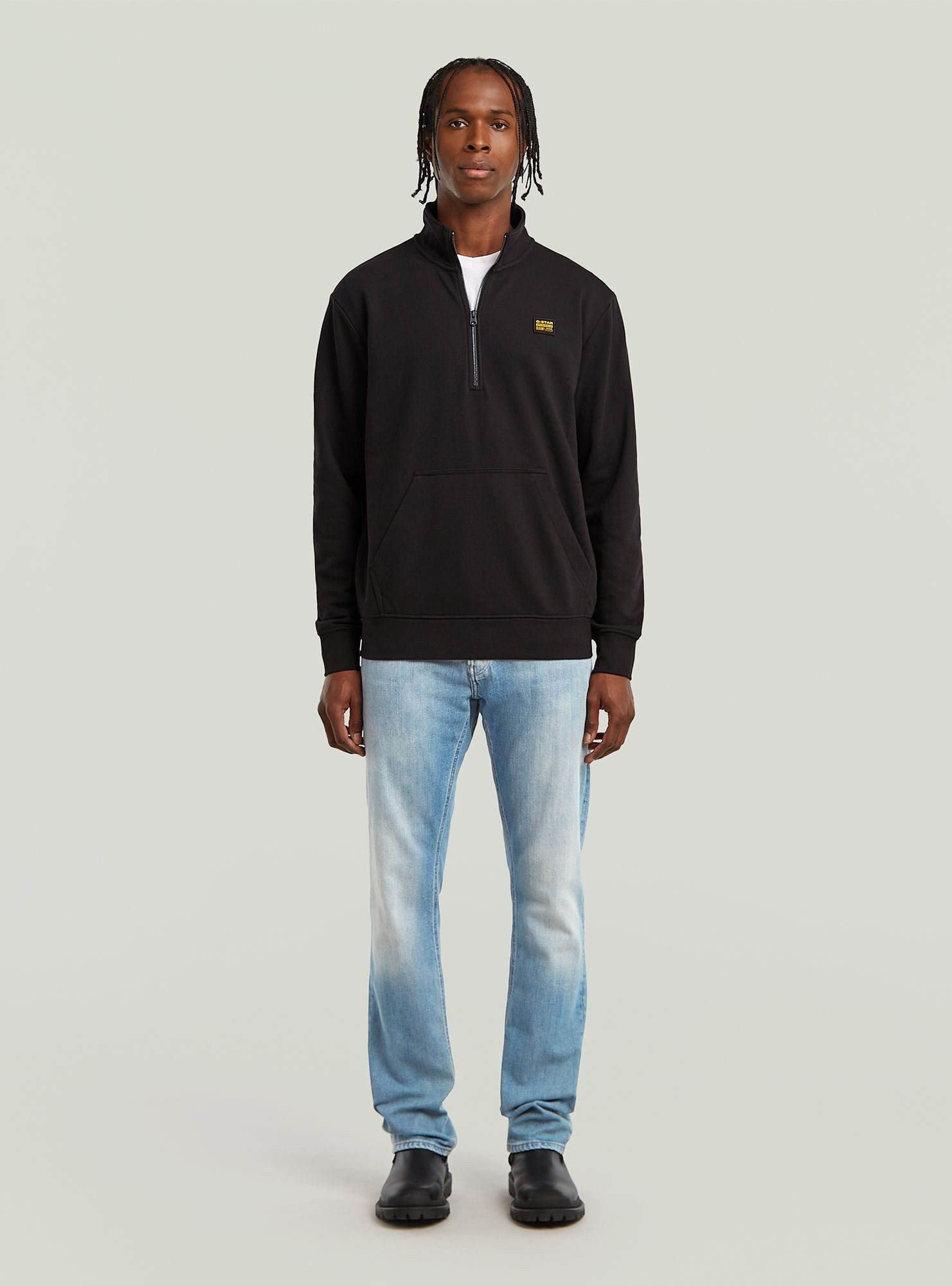 G-STAR Longpullover Half Zip Sweatshirt Label Badge