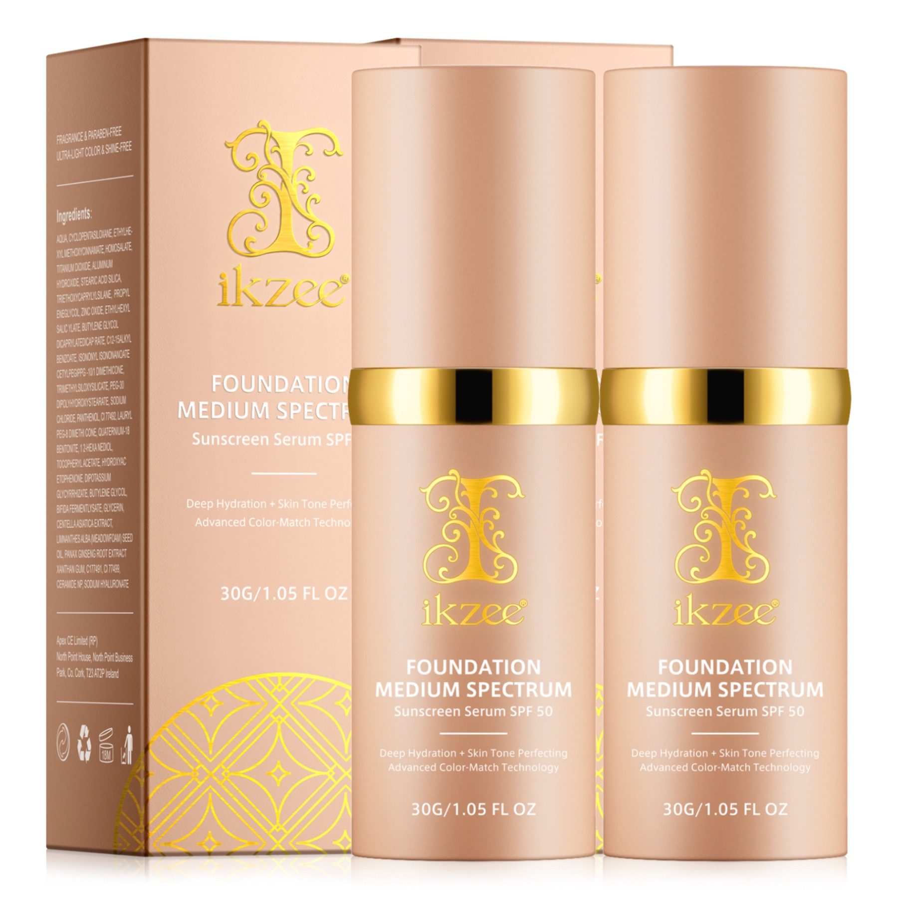 P-Beauty Cosmetic Accessories Sonnenschutzcreme SPF 50 Sonnenschutz Sonnencreme Foundation UV-Schutz Anti-Aging, 2-tlg., Sonnenschutzcreme, SPF50, Foundation