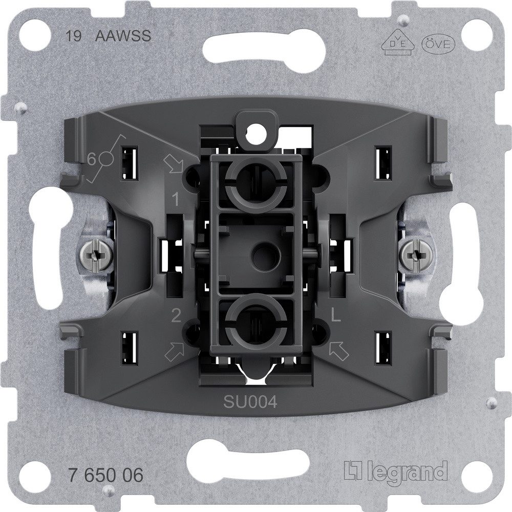 legrand® Schalter Legrand 1 Stück Einsatz Wechselschalter, Unterputz Seano Metall, Schwa