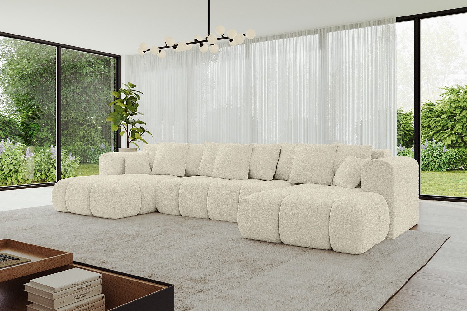 ALTDECOR Wohnlandschaft CLOUD-U-v1, Couch mit Schlaffunktion, Wohnzimmer - Ecksofa, Corner Sofa Bett Eckcouch Couch U-Form Schlafcouch Ausziehbar
