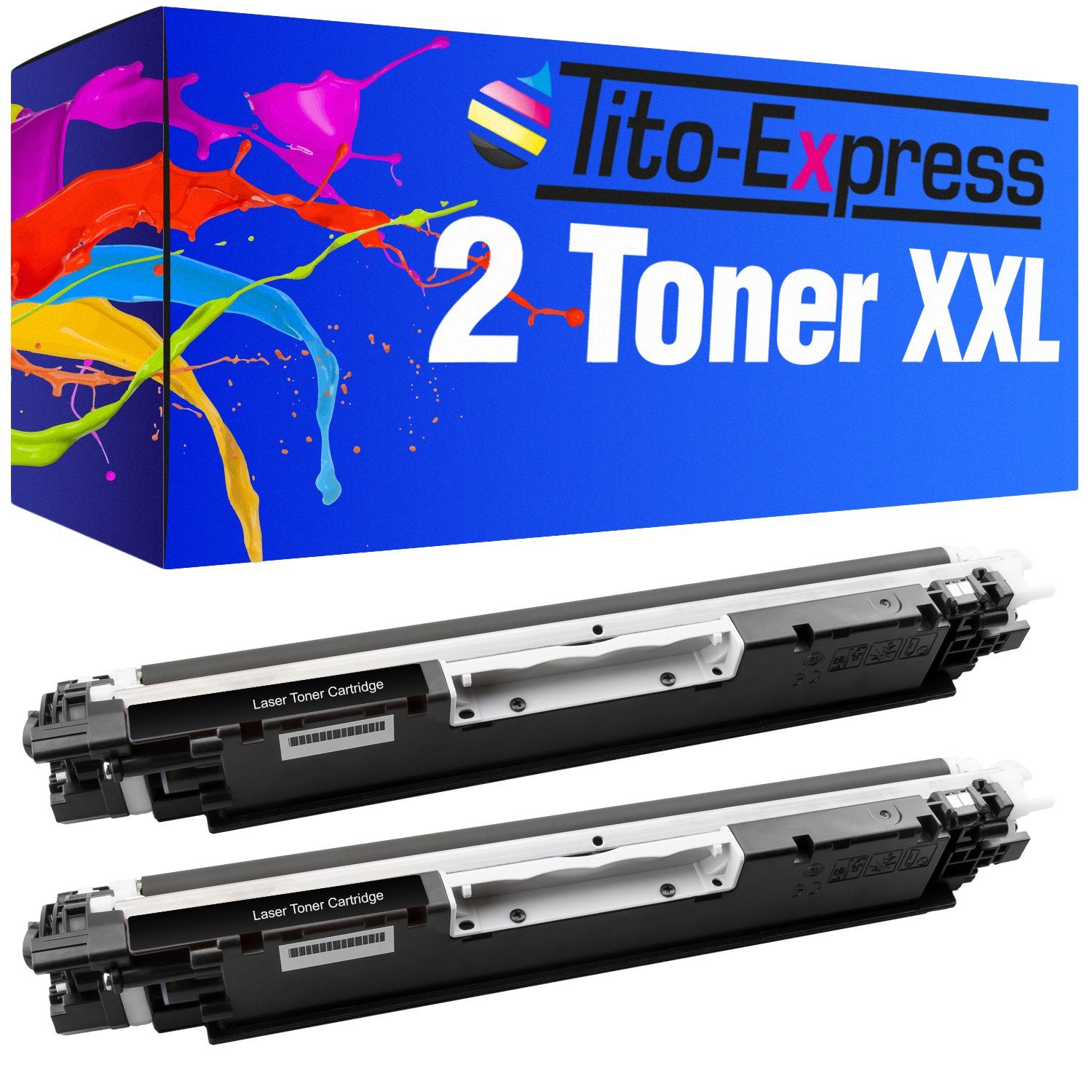Tito-Express Tonerpatrone 2er Laserjet Color 2x HP 350 A Set M176n (Doppelpack, M177fw MFP Black), Pro ersetzt CF 130A, Series CF350A für M170