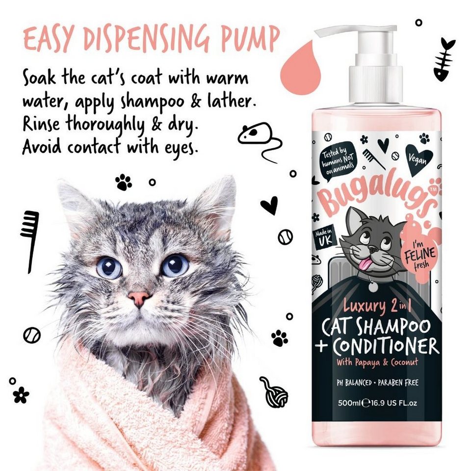 Bugalugs Tiershampoo Bugalugs 2in1 Katzenshampoo Conditioner 250 ml ...