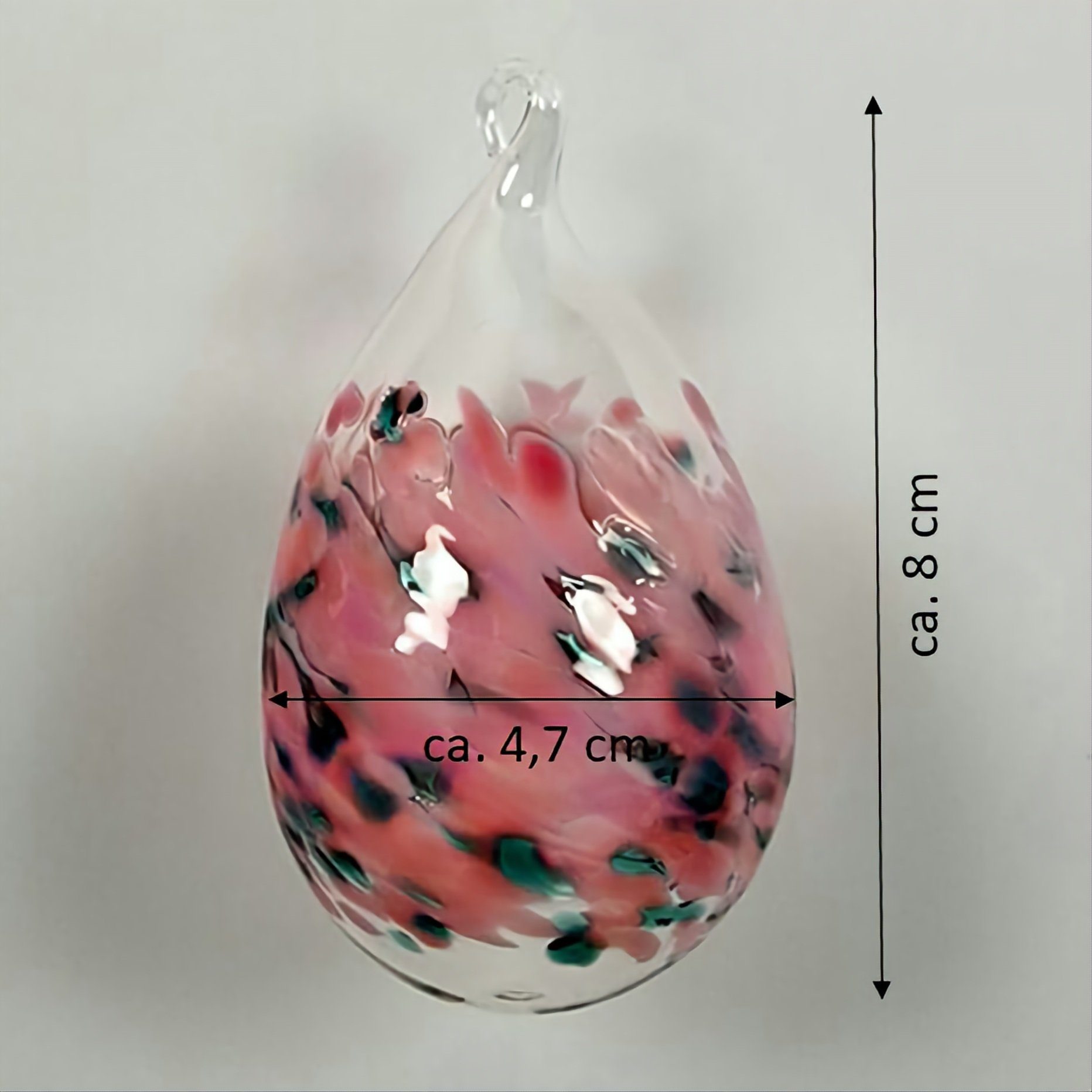 Lauschaer Glas Hängedekoration Osterei bzw. Ostereier aus Glas mundgeblasen handgeformt groß (1 St), aus mundgeblasenem Glas