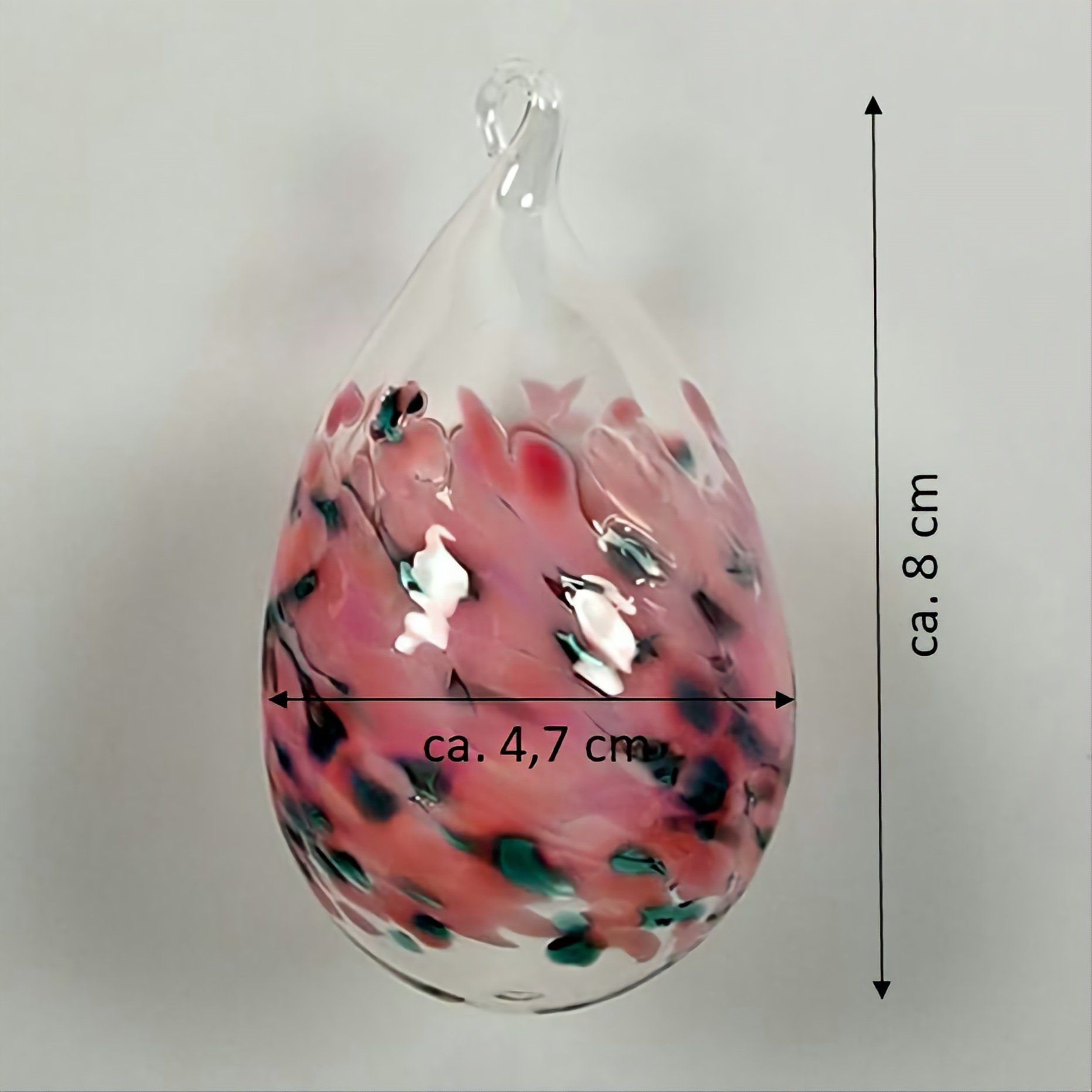 Hängedekoration Glas Glas groß Osterei aus handgeformt Glas aus (1 Lauschaer St), Ostereier mundgeblasen bzw. mundgeblasenem