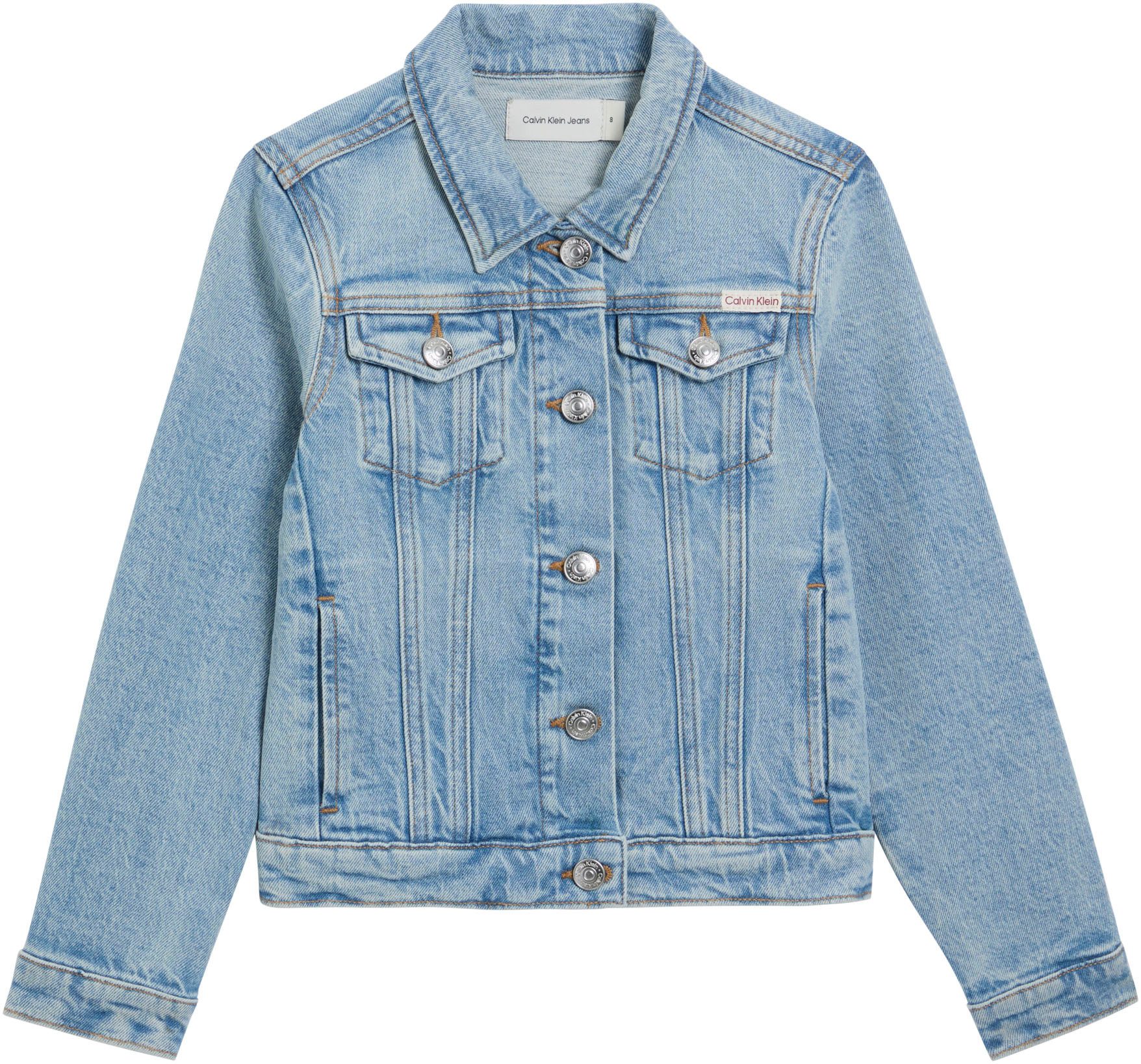 Calvin Klein Jeans Jeansjacke DENIM WASH Regular fit für Kinder mit Taschen – Bild 4 von 5