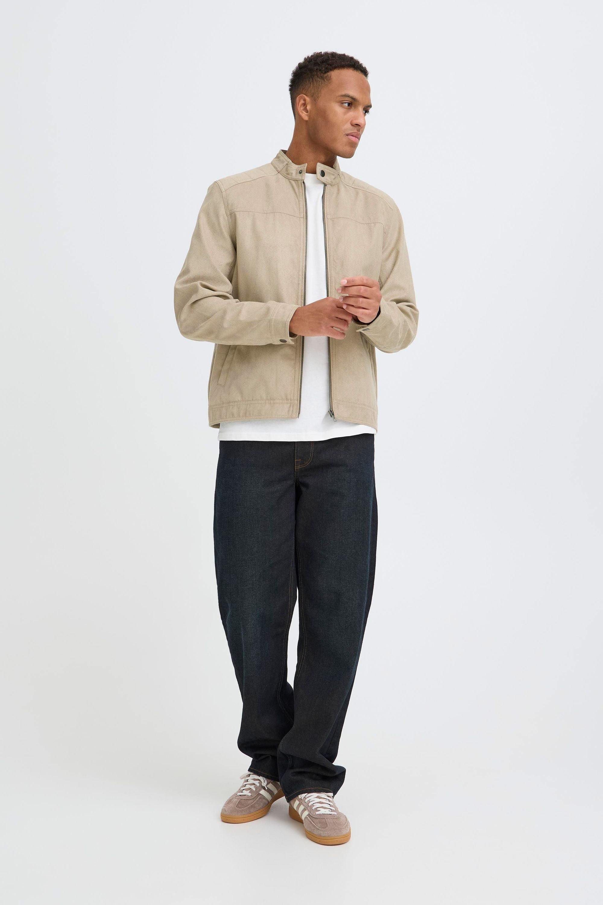 Blend Hemdjacke BHFossy Modische Kunstlederjacke mit praktischen Eingriffstaschen