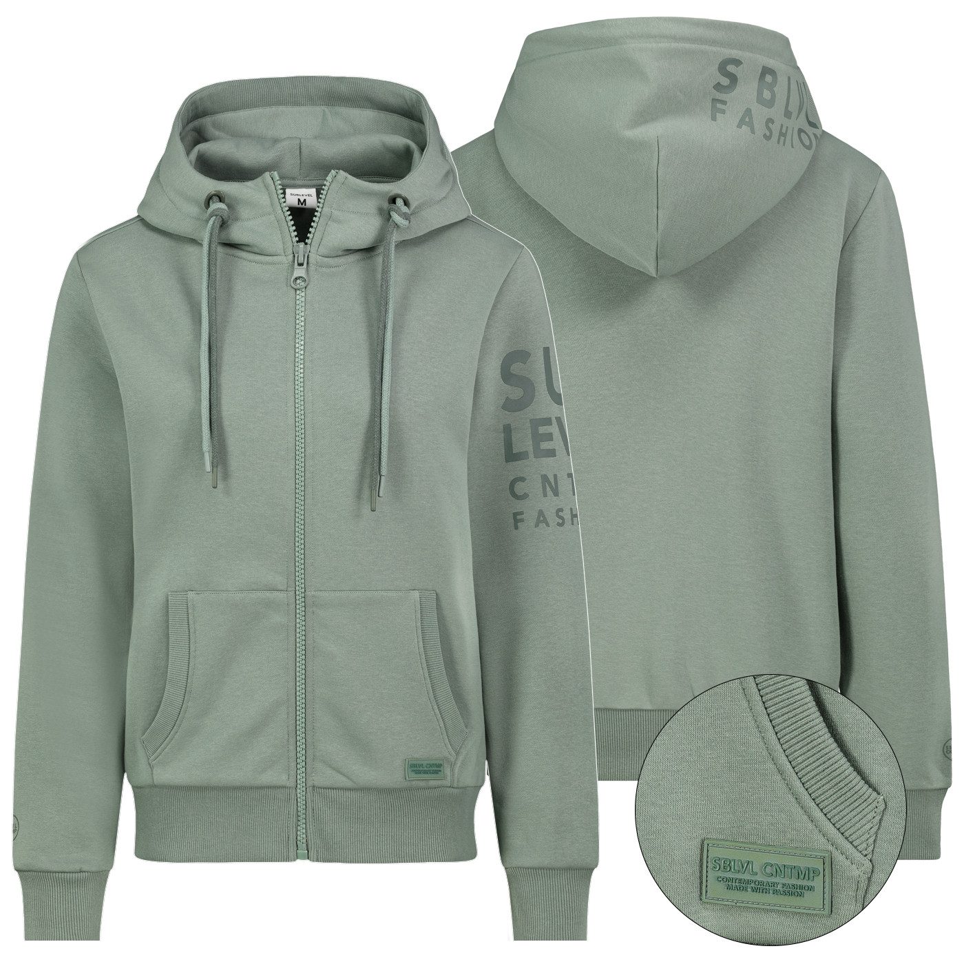 SUBLEVEL Sweatjacke Sweatjacke Hoodie Sweater Kapuzenpullover Übergangsjack günstig online kaufen