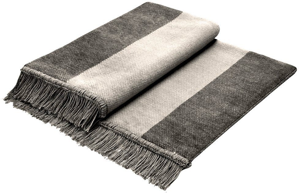 Biederlack Sofaschoner Cotton Cover Salt & Pepper, 100 x 200 cm (Breite x Länge) mit Fransen