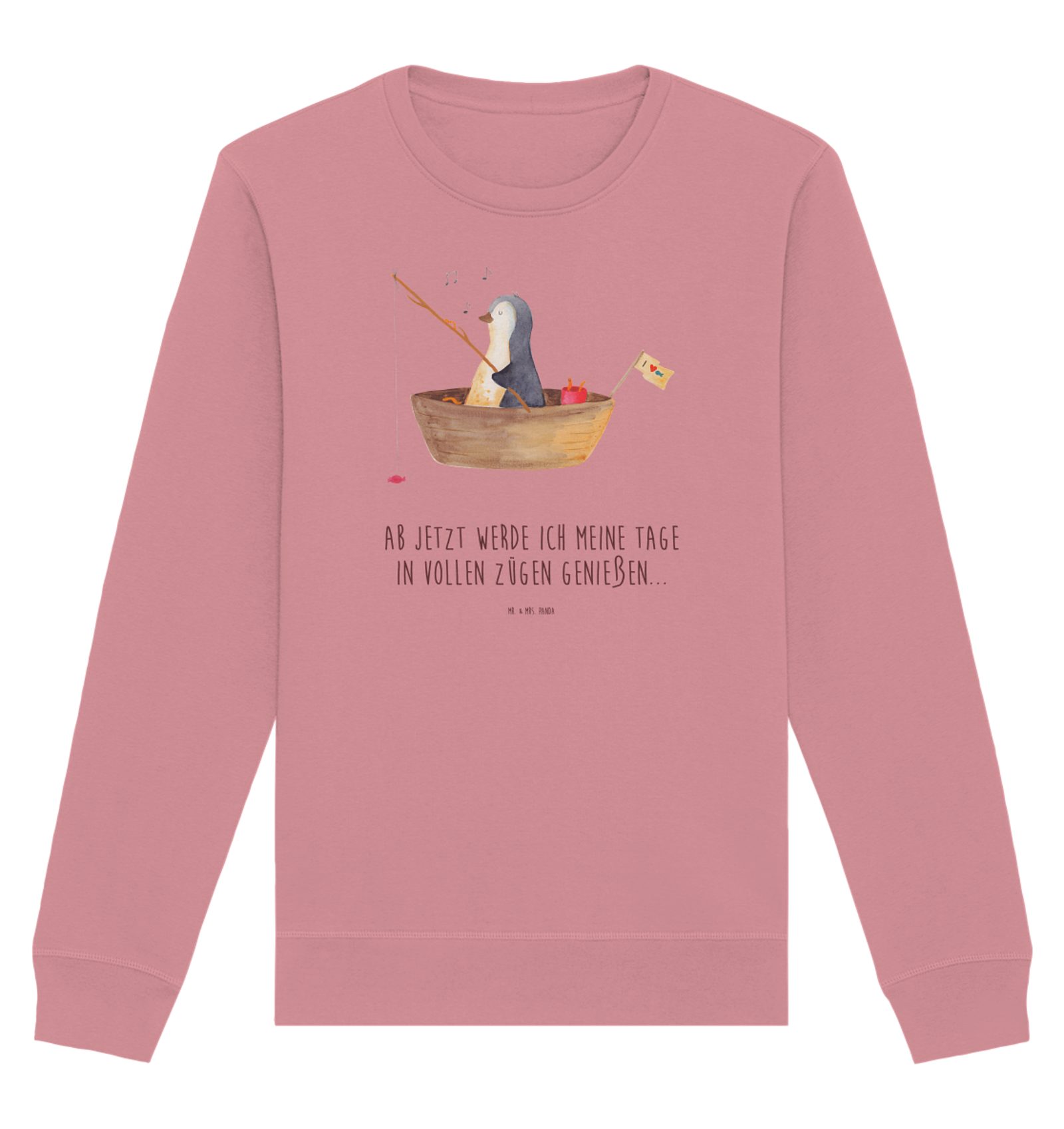 Longpullover Pinguin Angelboot Größe XXL - Canyon Pink - Geschenk, Neustart, Pingu