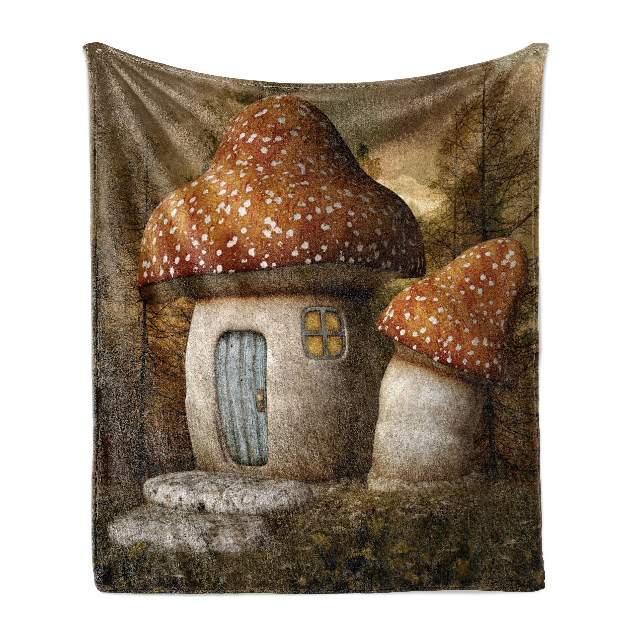 Abakuhaus, für Forest Innen- den Außenbereich, Gemütlicher Märchen und Mushroom Plüsch Wohndecke