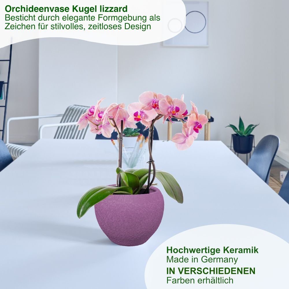 - Orchideekugeltopf ø16 Heimwerkercenter cm lavendel, Paloni Wohnambiente hochwertiges lizzard, Pia Übertopf