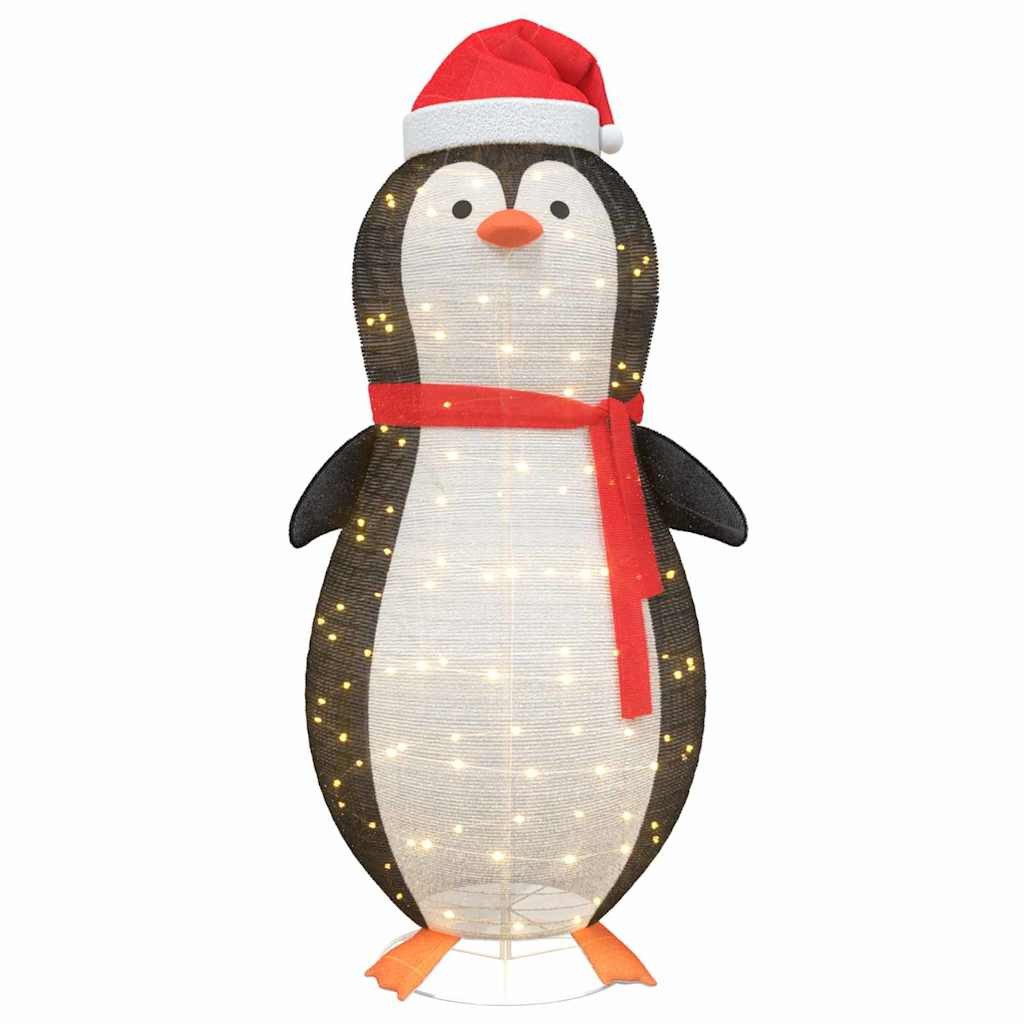vidaXL Dekolicht Licht-Dekoration Schnee-Pinguin Figur Warmweiß 78 x 88 x 180 cm Stoff