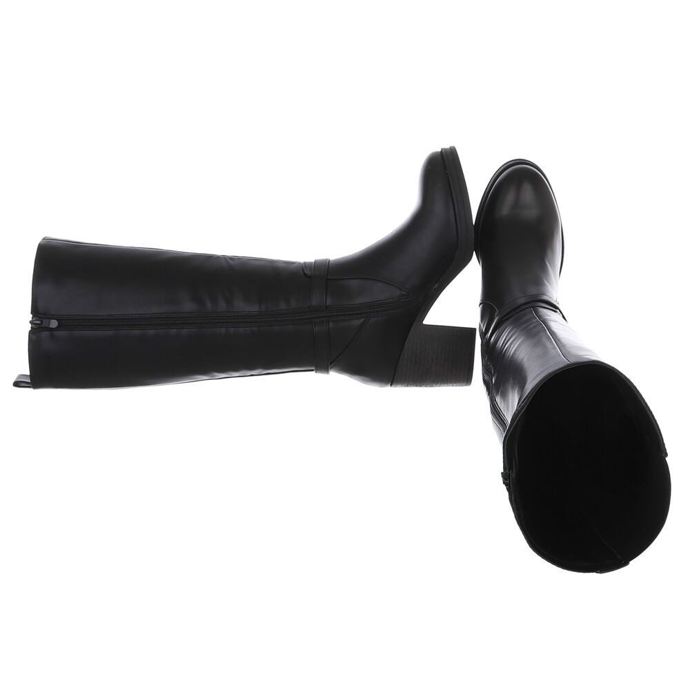 Ital-Design Modischer Damenstiefel mit Blockabsatz und elastischen Einsätze günstig online kaufen