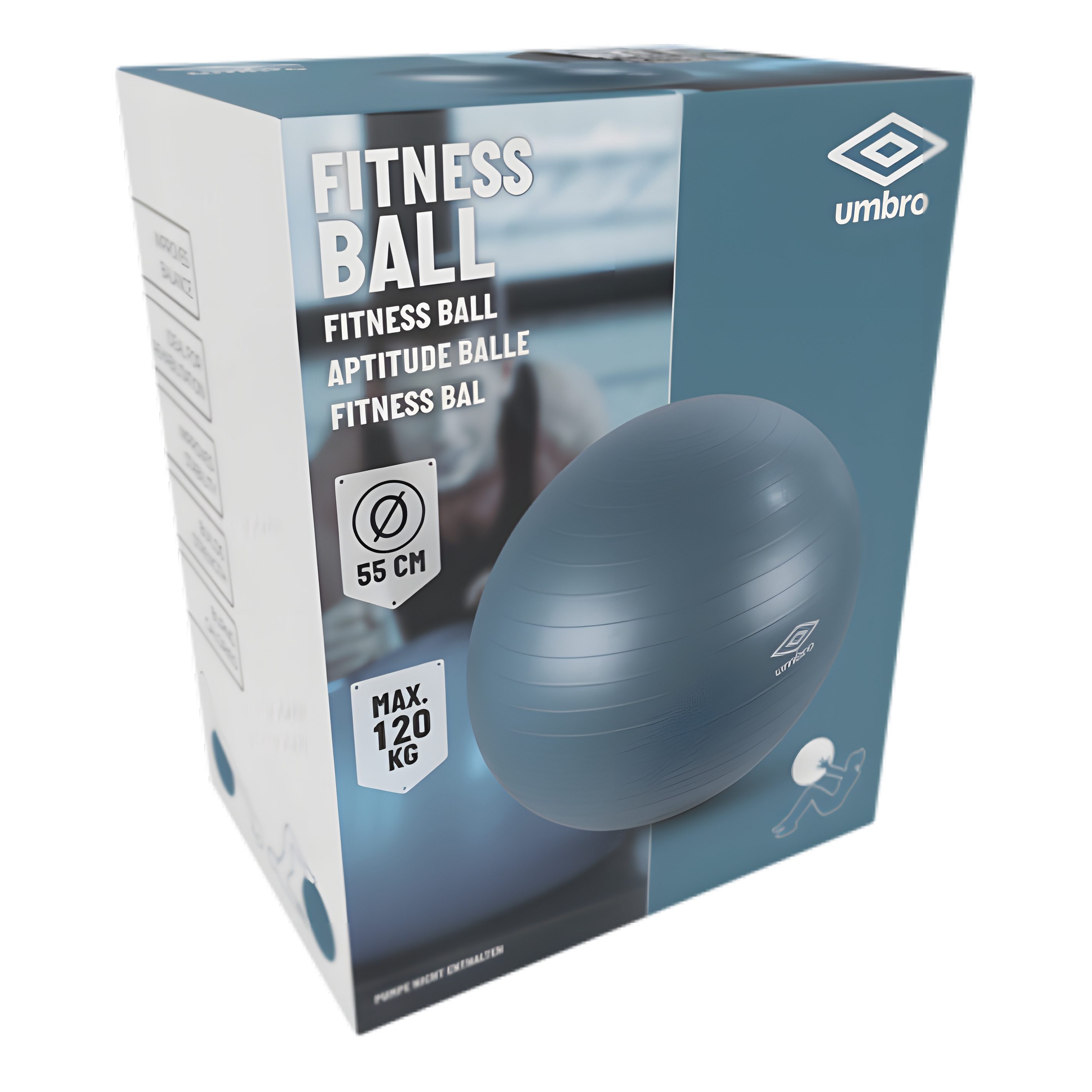 Gymnastikball GYMNASTIKBALL Ball Fitnessball Medizinball Fitness Blau 62, Sitzball Gymnastik Yogaball Muskelaufbau Umbro 55cm