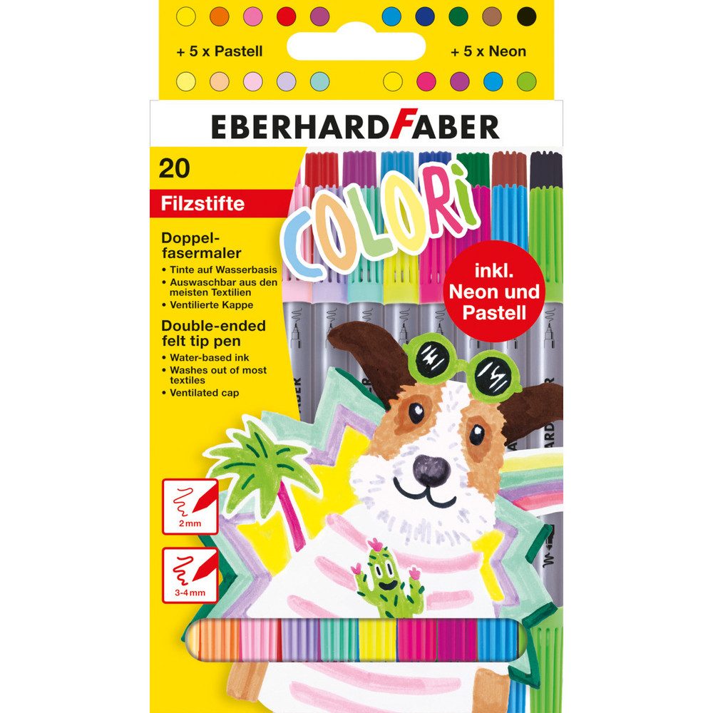 Faserstift 20 Colori Filzstifte - Doppelfasermaler