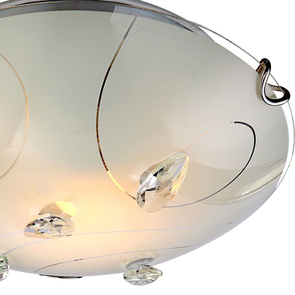 etc-shop Glas Lampe RGB LED 7 Design inklusive, Farbwechsel Decken Warmweiß, Farbwechsel, Leuchtmittel Deckenleuchte, Leuchte Muster W LED