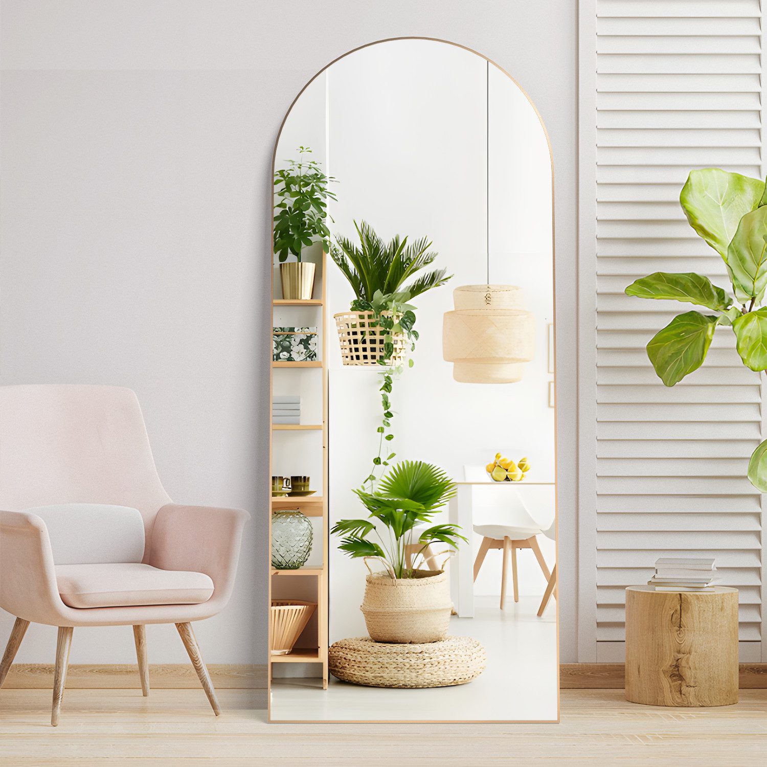 Elemango Ganzkörperspiegel 165x60cm, gewölbt, überdimensionaler Bodenspiege günstig online kaufen
