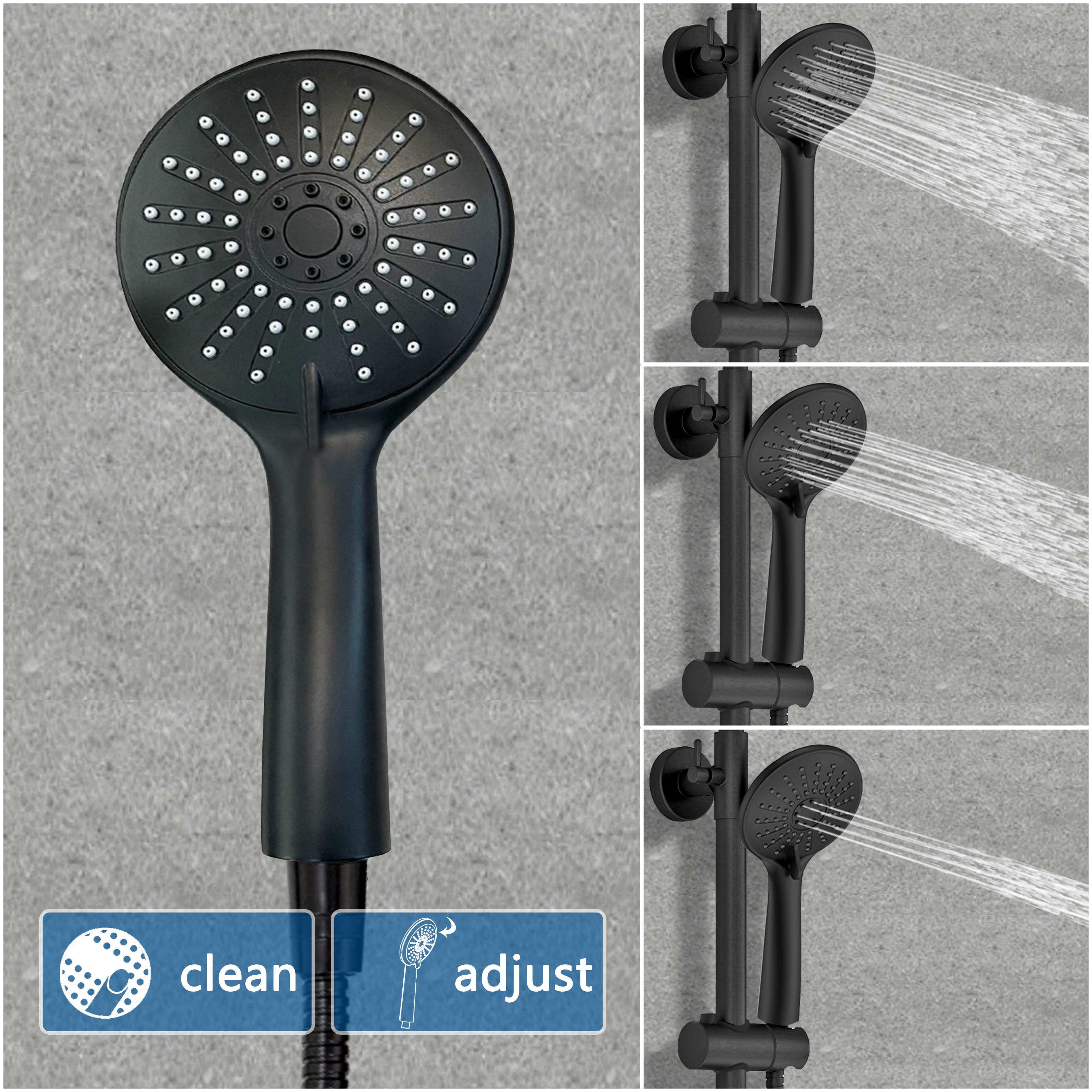 Aica Sanitär Duschsystem Rund-Regendusche Thermostat Duschset mit Handbrause, 3 Strahlart(en) – Bild 4 von 5