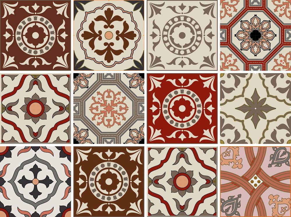 Home affaire Fliesenaufkleber Ornamente, Stickerfliesen, selbstklebend, günstig online kaufen