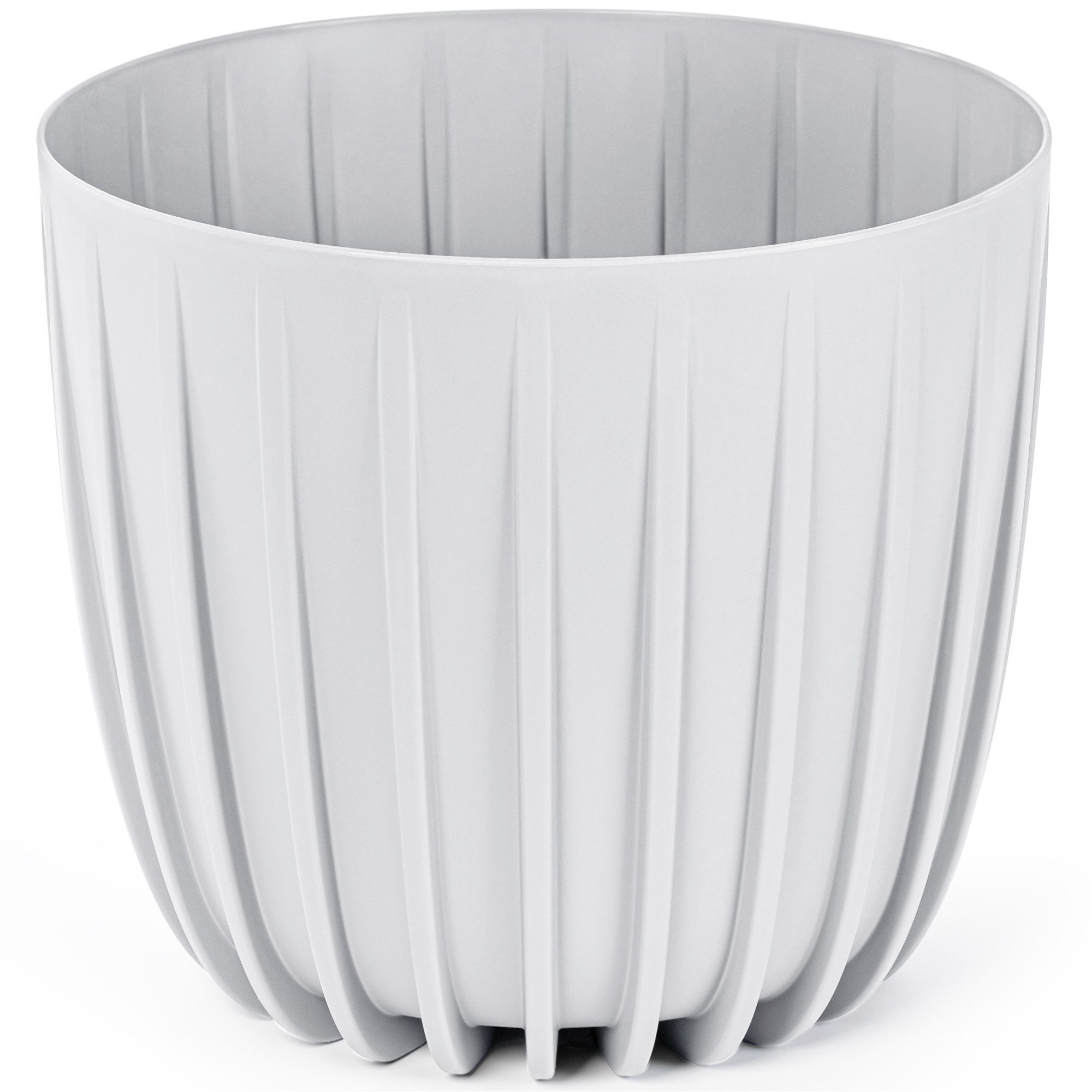 KONZEPT Übertopf für Zimmerpflanzen, Balkon & Terrasse, Rillenstruktur, Matte Oberfläche, Volumen: 7L, Ø 24 cm, UV- & wetterbeständig