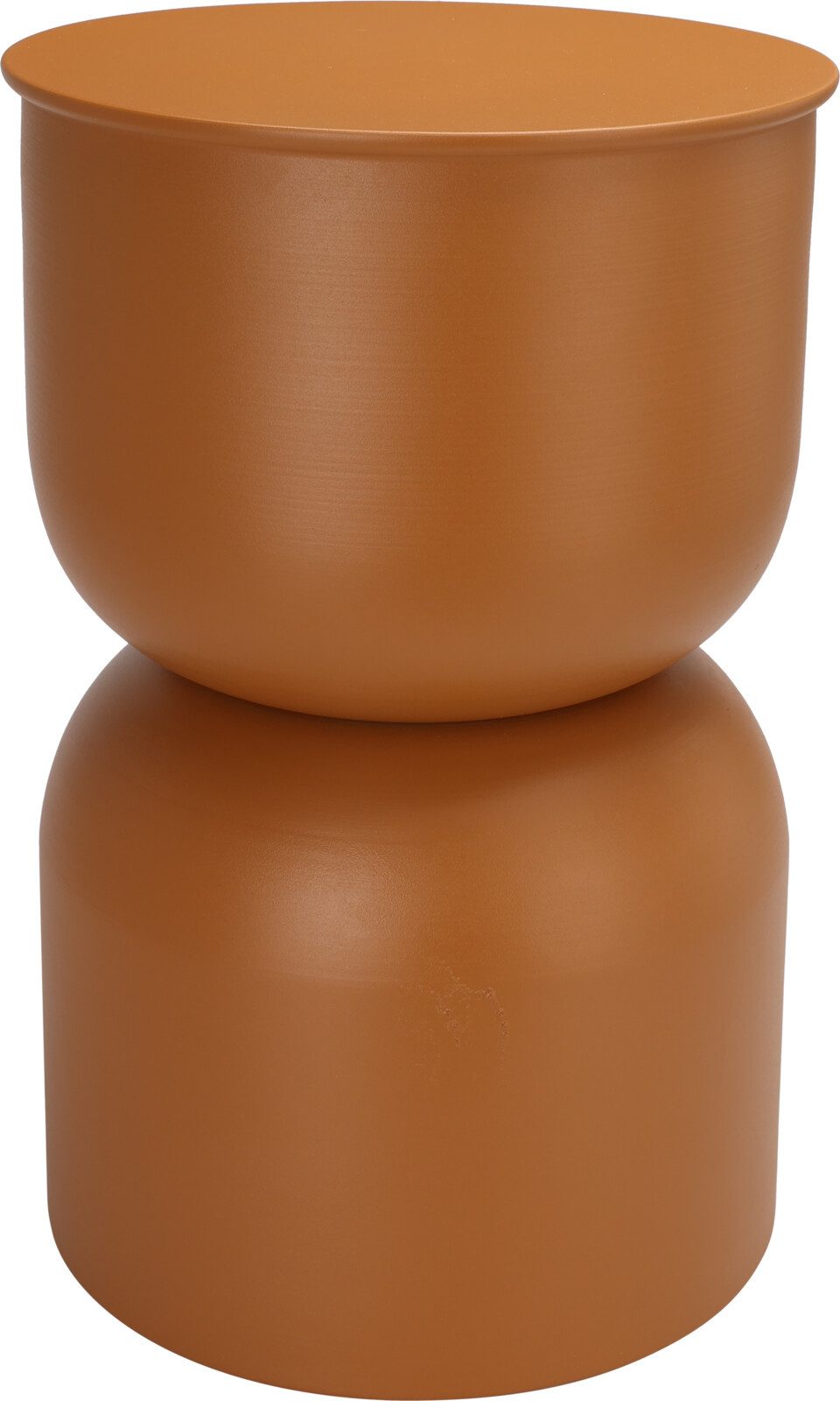 Koopman Beistelltisch Metalltisch Sofatisch Sanduhr Braun 47x30cm (Stück, 1-St., Packung), Ø 30cm, Terracottafarbend, Höhe 47cm, hohl