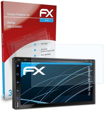 atFoliX Schutzfolie Displayschutz für Xomax XM-2DA6901, (3 Folien), Ultraklar und hartbeschichtet