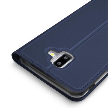 CoolGadget Handyhülle Magnet Case Handy Tasche für Samsung Galaxy J6 Plus 6 Zoll, Hülle Klapphülle Ultra Slim Flip Cover für Samsung J6+ Schutzhülle
