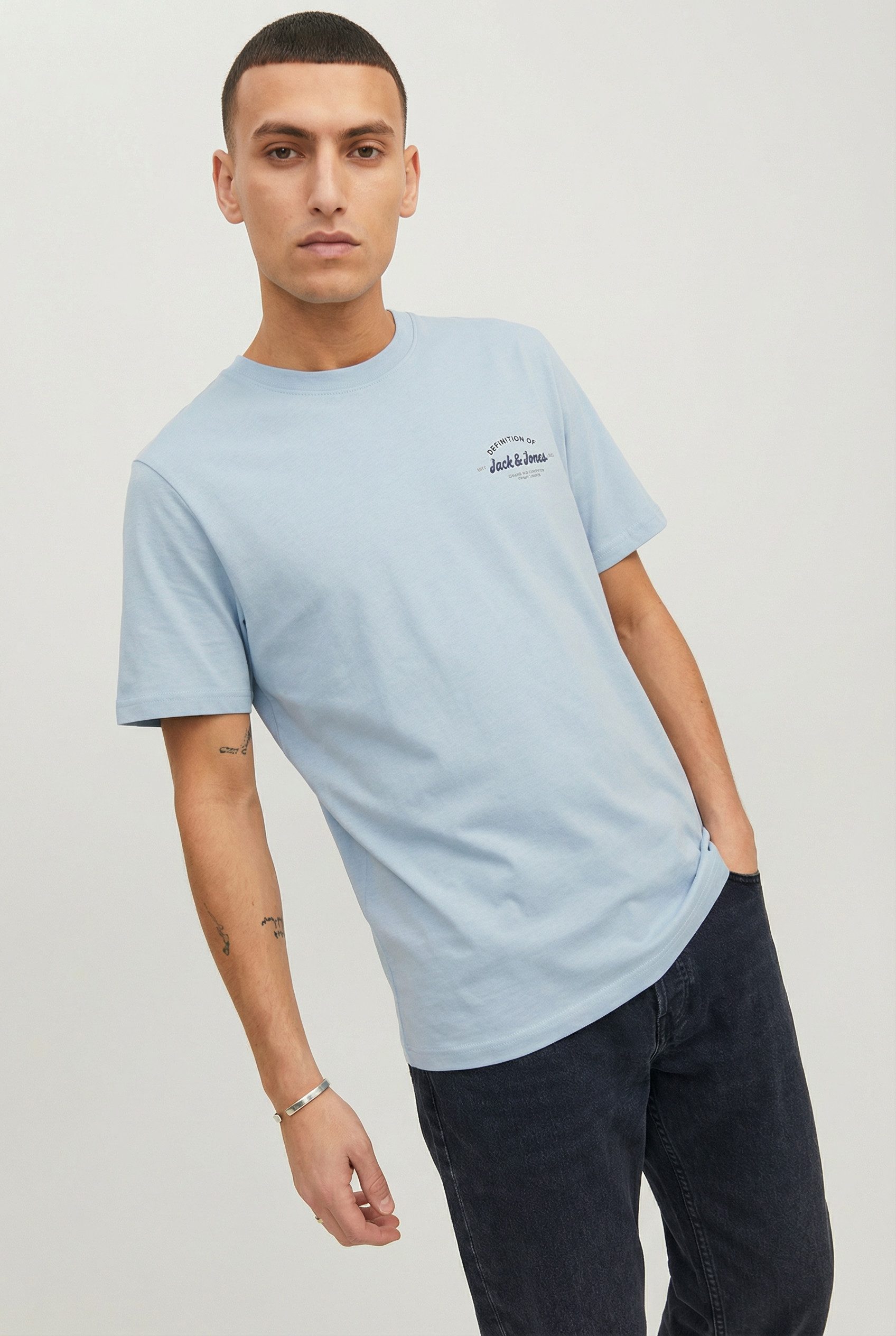 Jack & Jones T-Shirt JJBRANDON TEE SS CREW NECK 3PK MP (Packung, 3-tlg) mit kleinem Brustmotiv