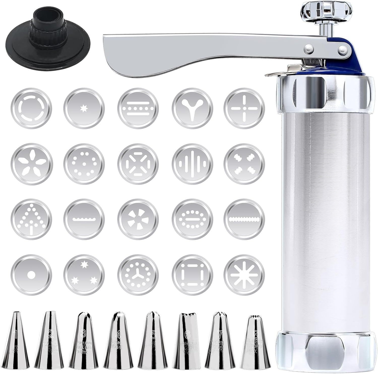 FELIXLEO Gebäckpresse Gebäckpresse Keksmaschine Set mit 20 Formen und 8 Tüllen, (1-tlg)