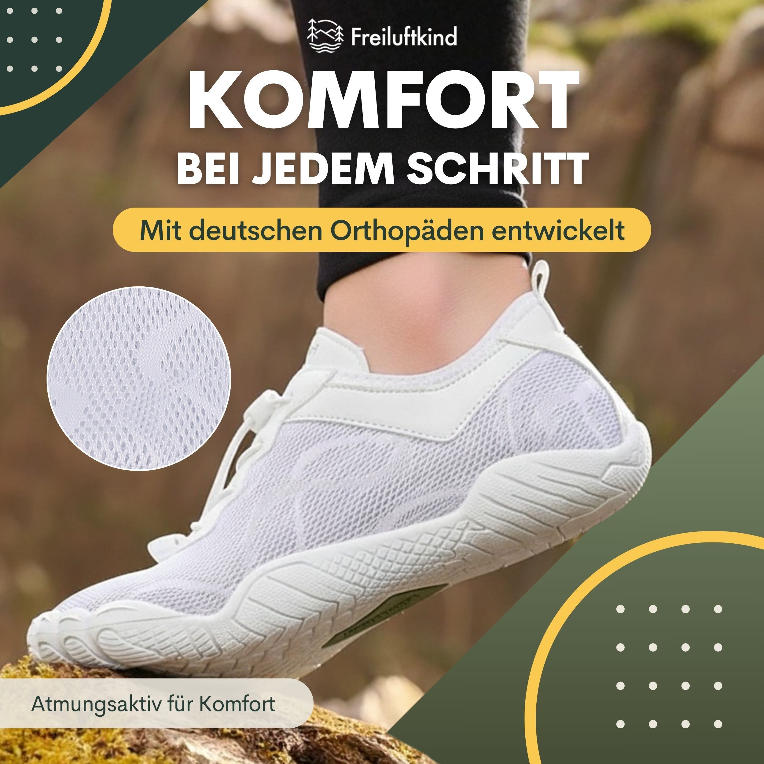 Freiluftkind Das Original – Kokoda rutschfeste Barfußschuhe Sneaker Schnellverschluss
