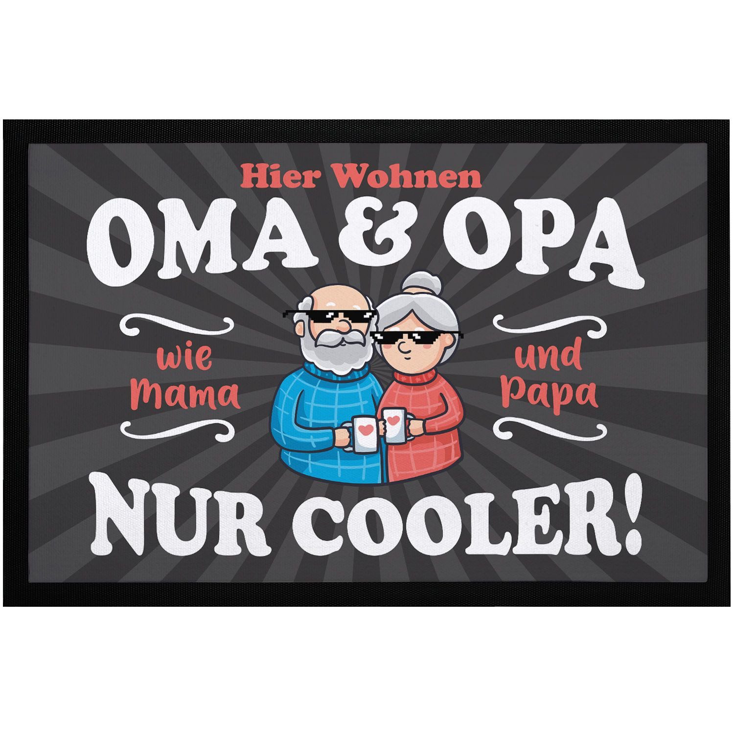 MoonWorks Fußmatte Fußmatte Geschenk Hier wohnen Oma und Opa Großeltern lus günstig online kaufen